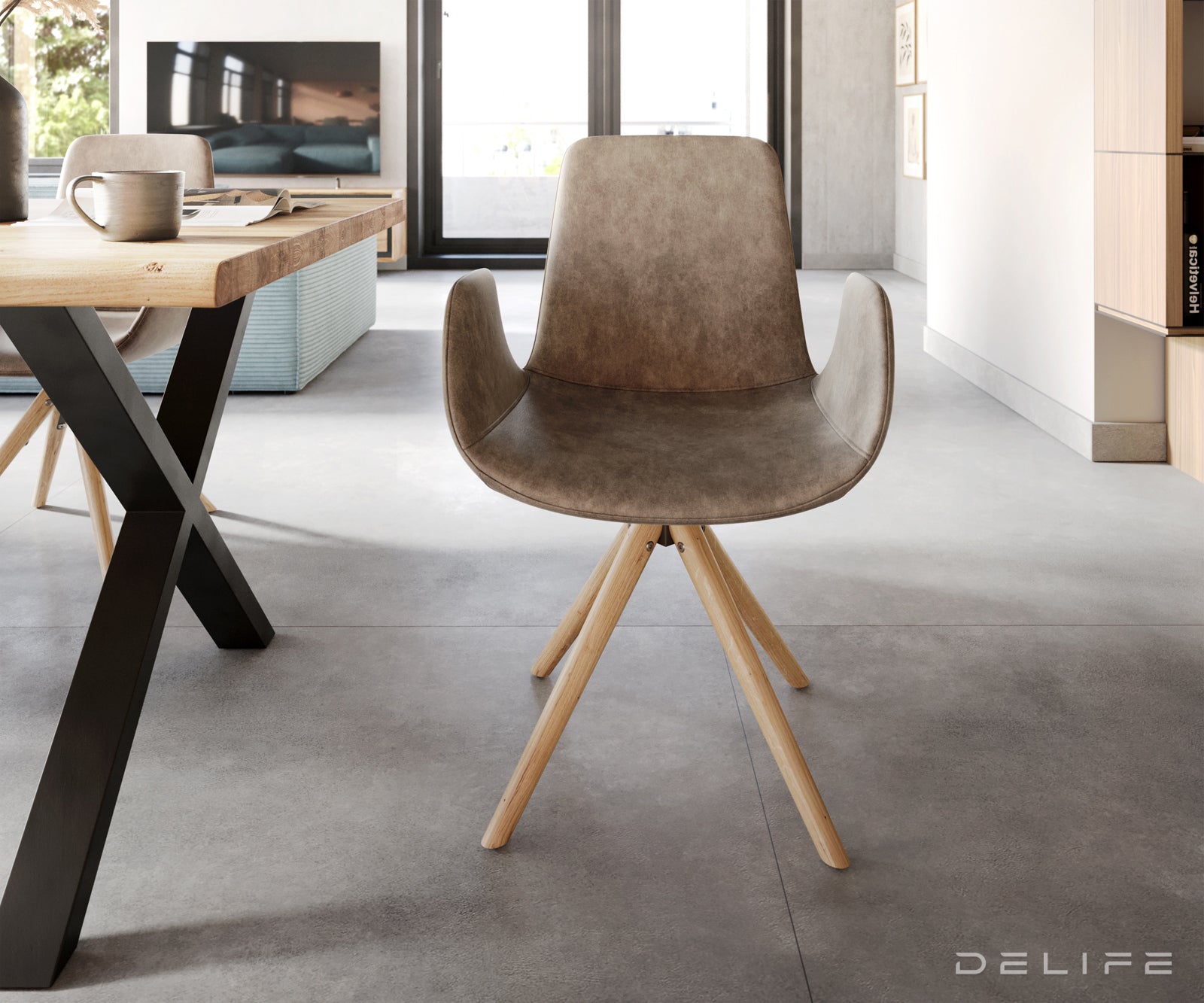 Jedilni stol Ilia, Material: Mikrofibra