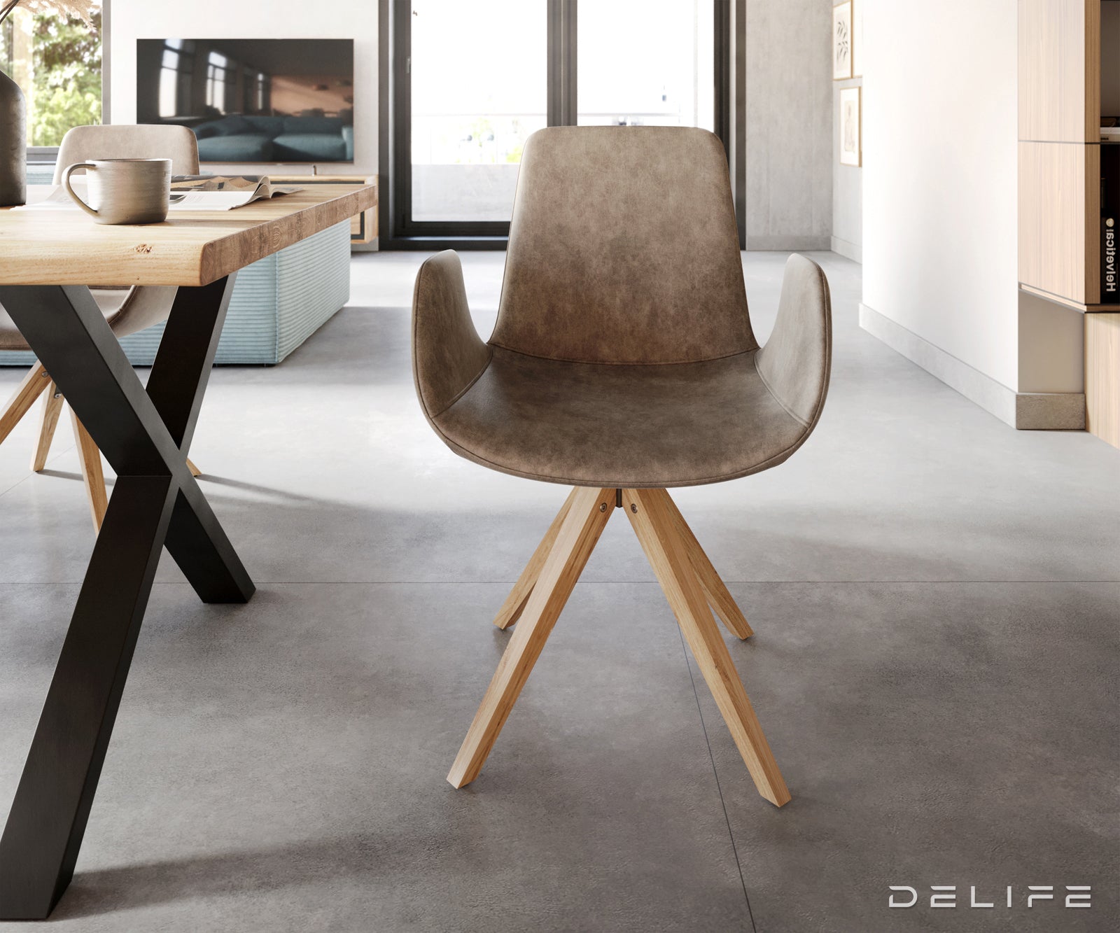 Jedilni stol Ilia, Material: Mikrofibra