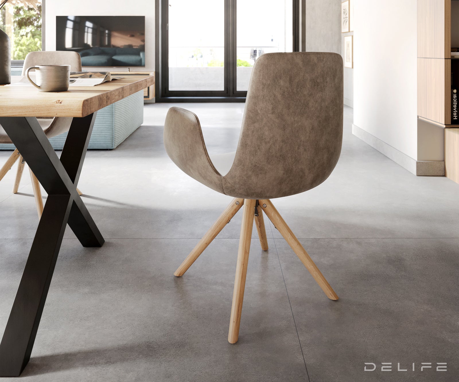 Jedilni stol Ilia, Material: Mikrofibra