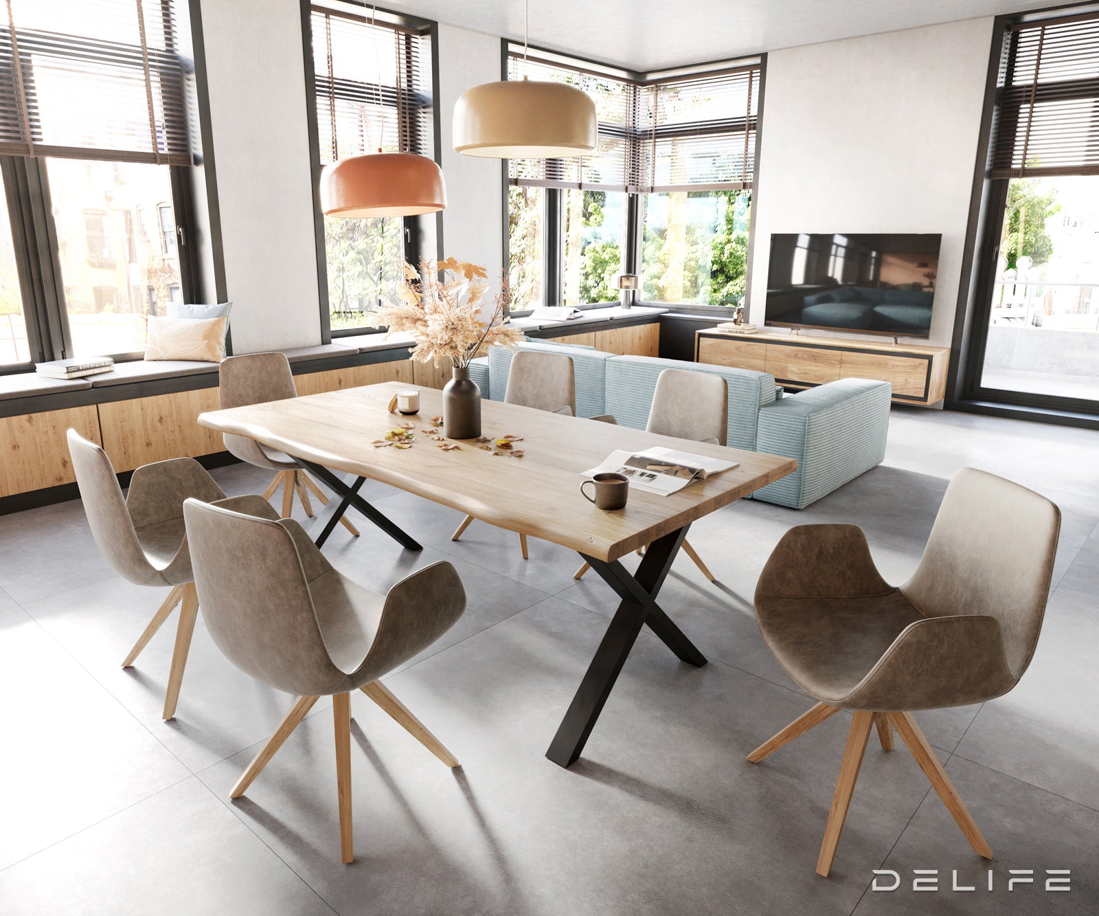 Jedilni stol Ilia, Material: Mikrofibra