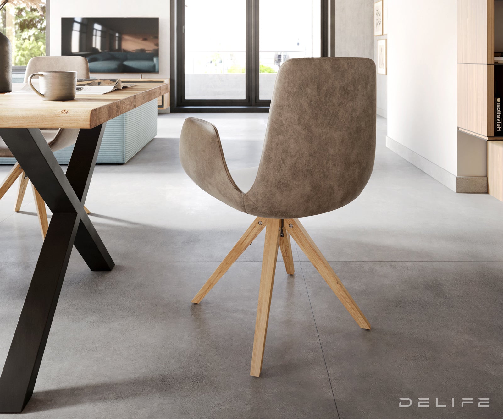 Jedilni stol Ilia, Material: Mikrofibra