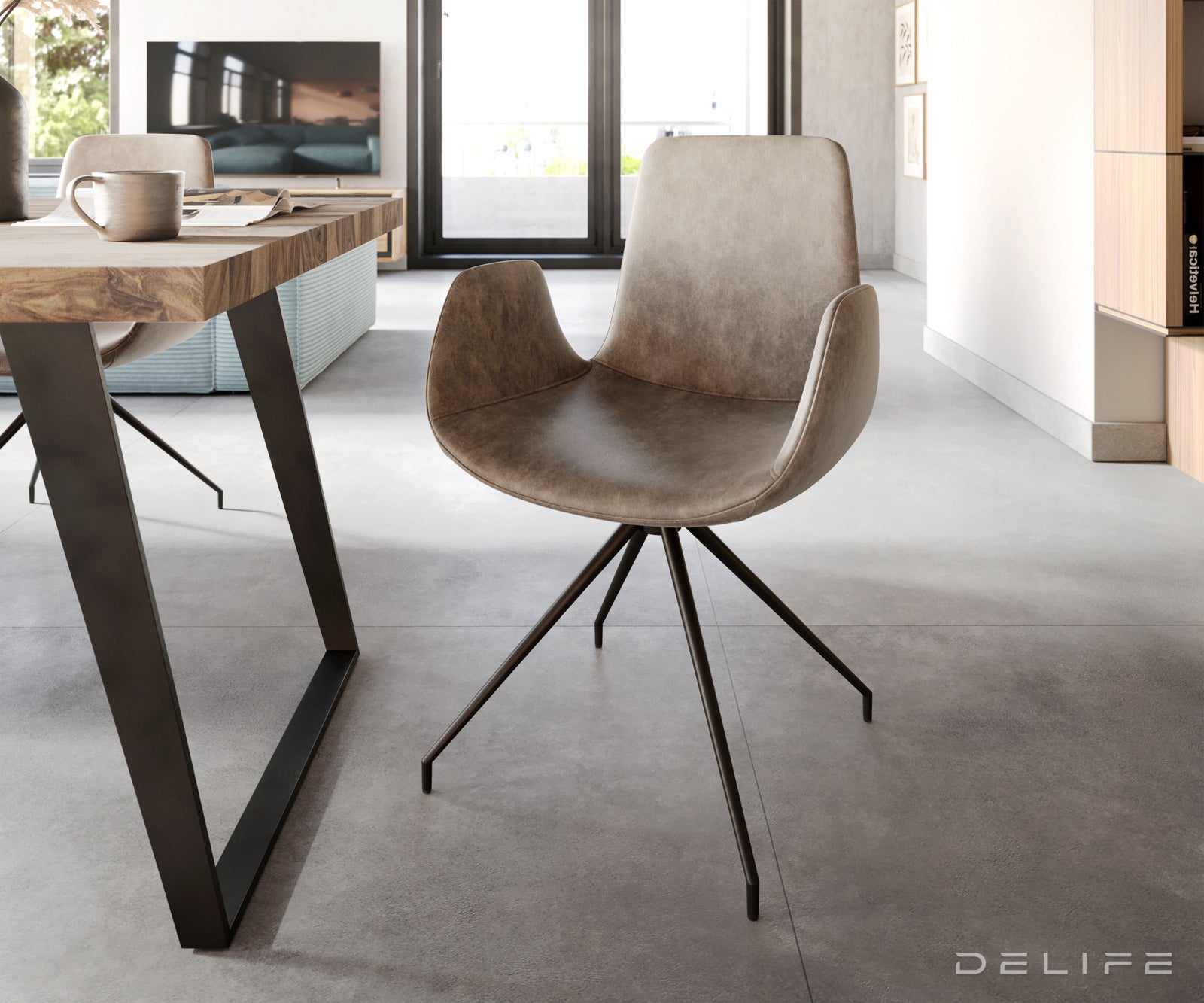 Jedilni stol Ilia, Material: Mikrofibra