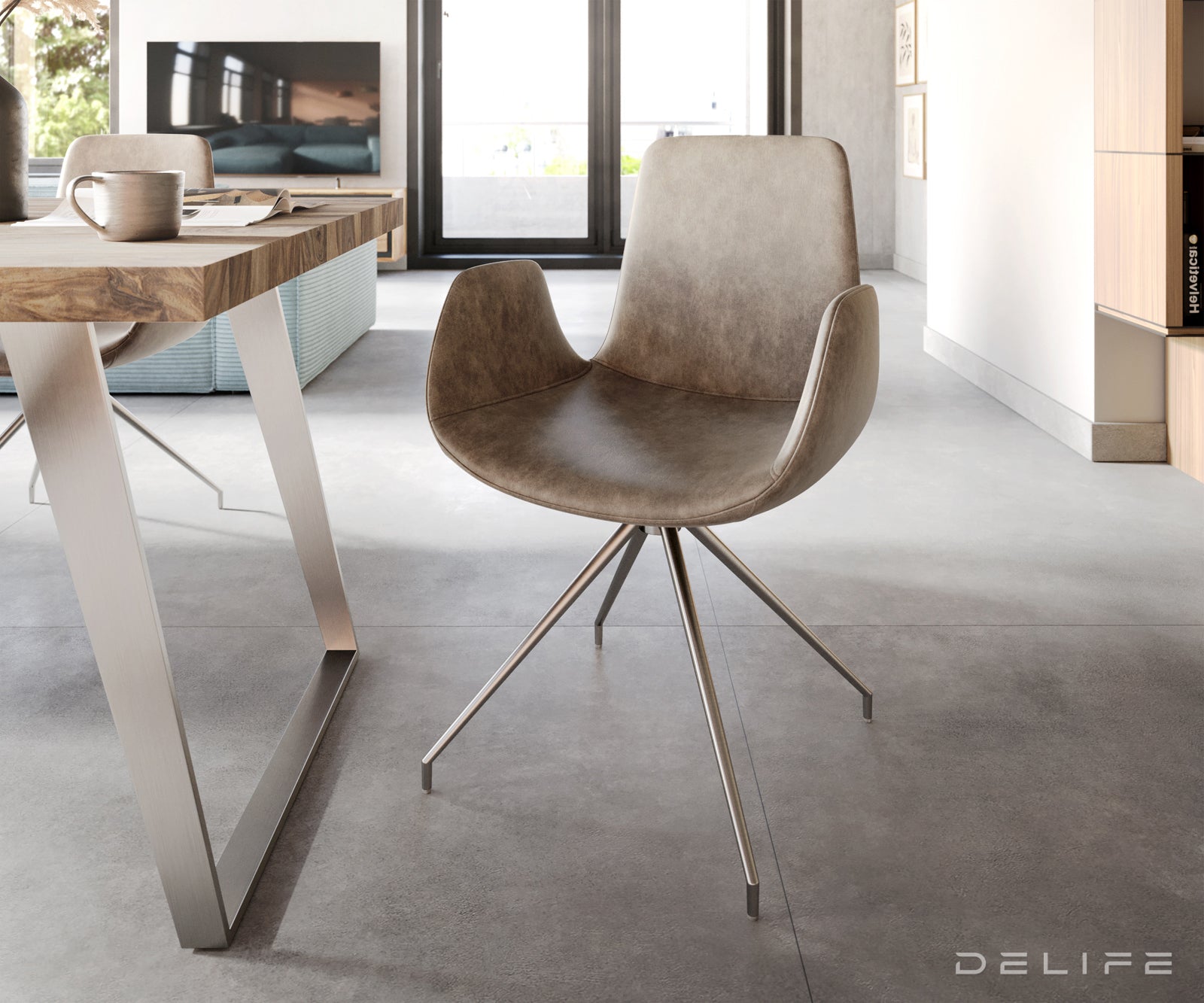 Jedilni stol Ilia, Material: Mikrofibra