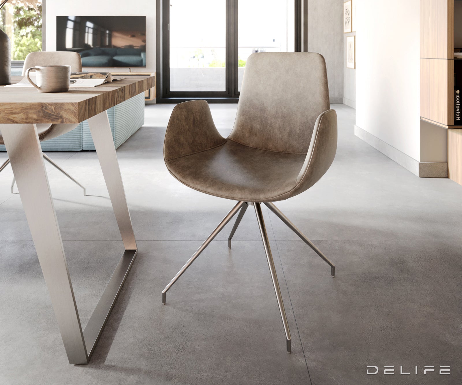 Jedilni stol Ilia, Material: Mikrofibra