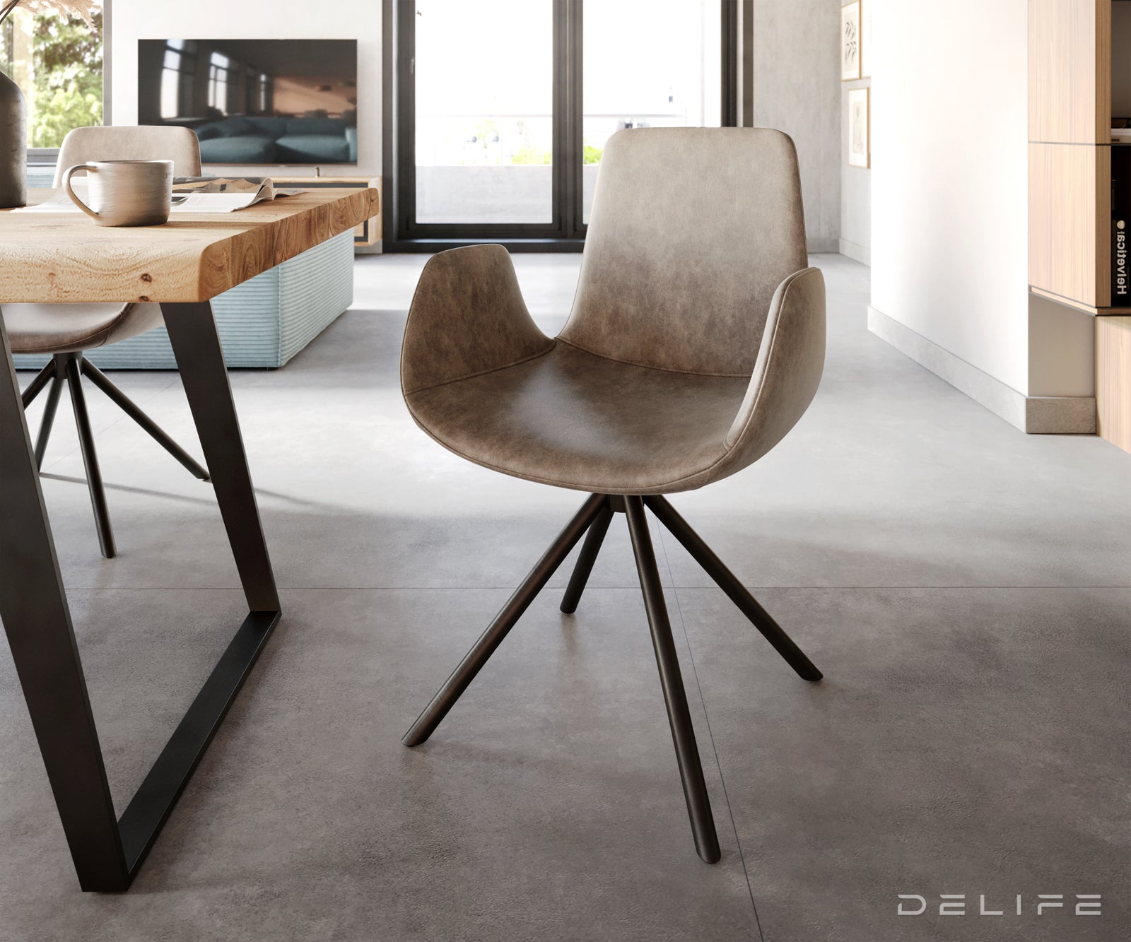 Jedilni stol Ilia, Material: Mikrofibra