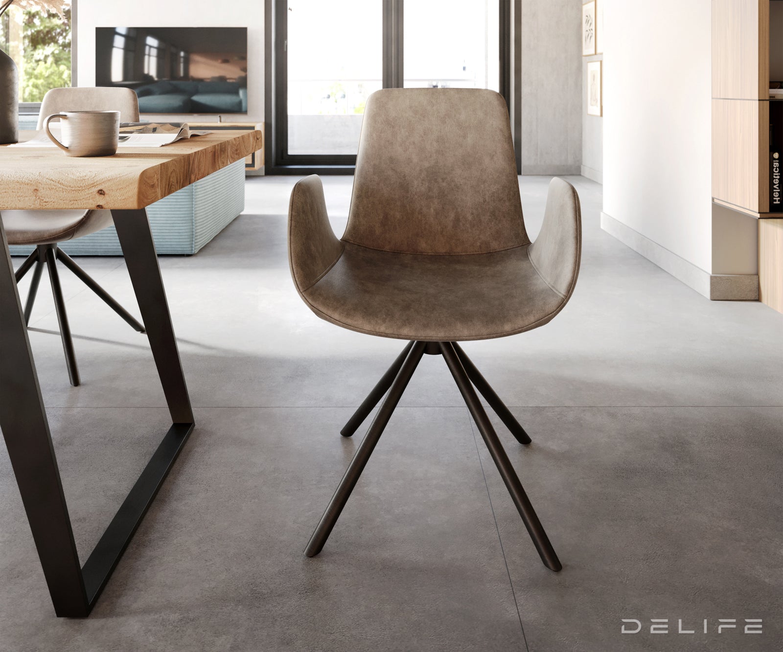 Jedilni stol Ilia, Material: Mikrofibra