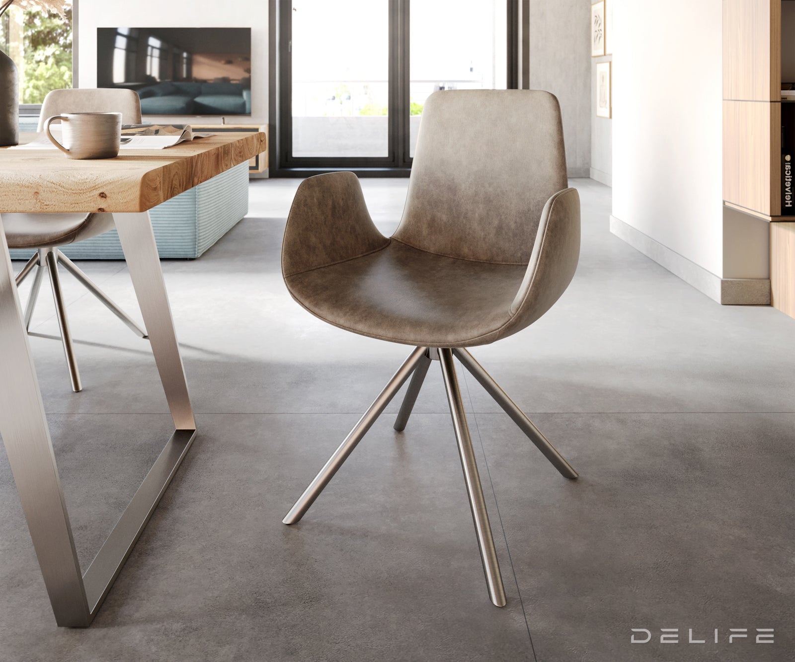 Jedilni stol Ilia, Material: Mikrofibra