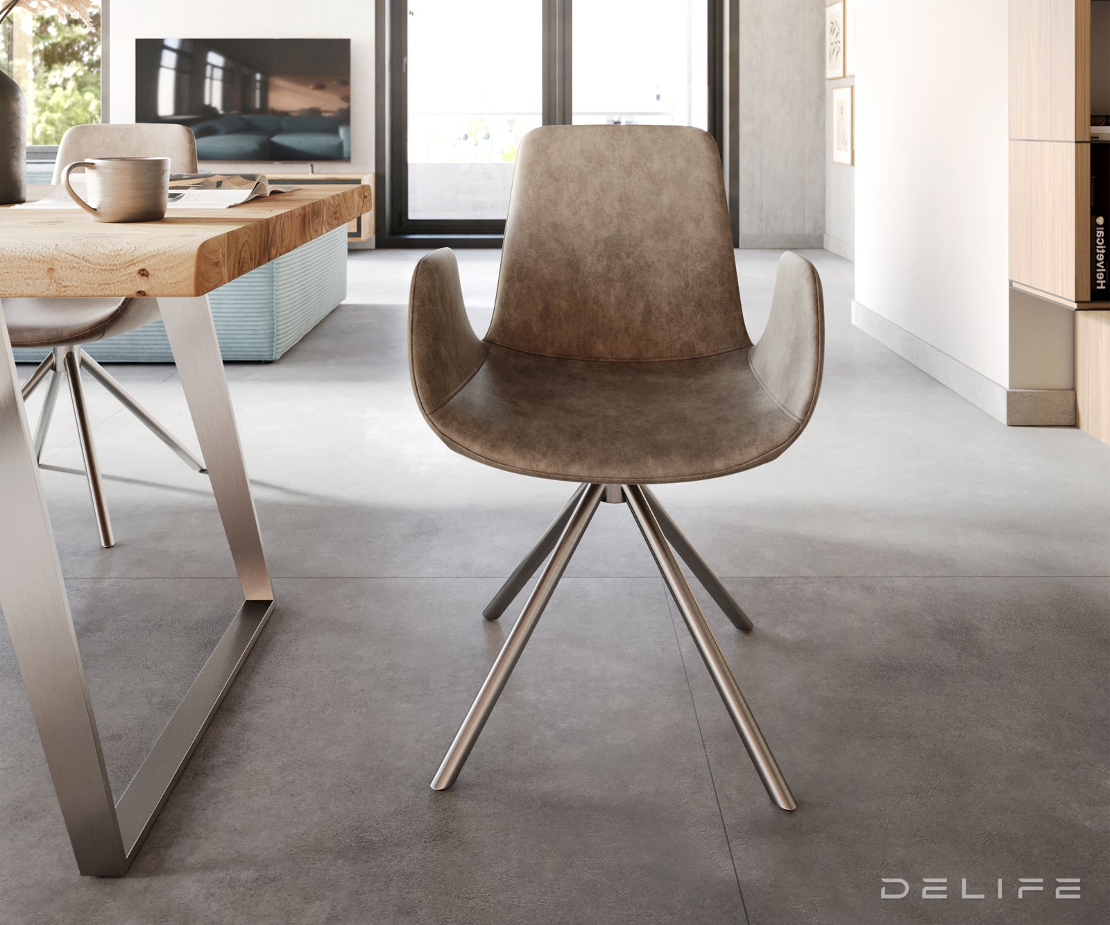 Jedilni stol Ilia, Material: Mikrofibra