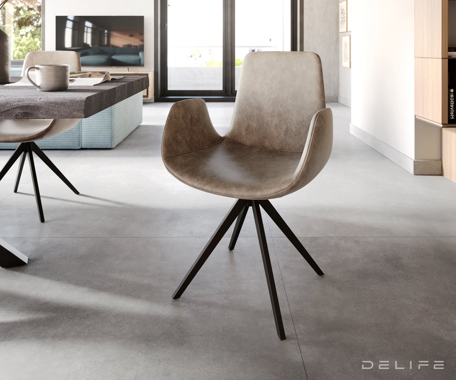 Jedilni stol Ilia, Material: Mikrofibra