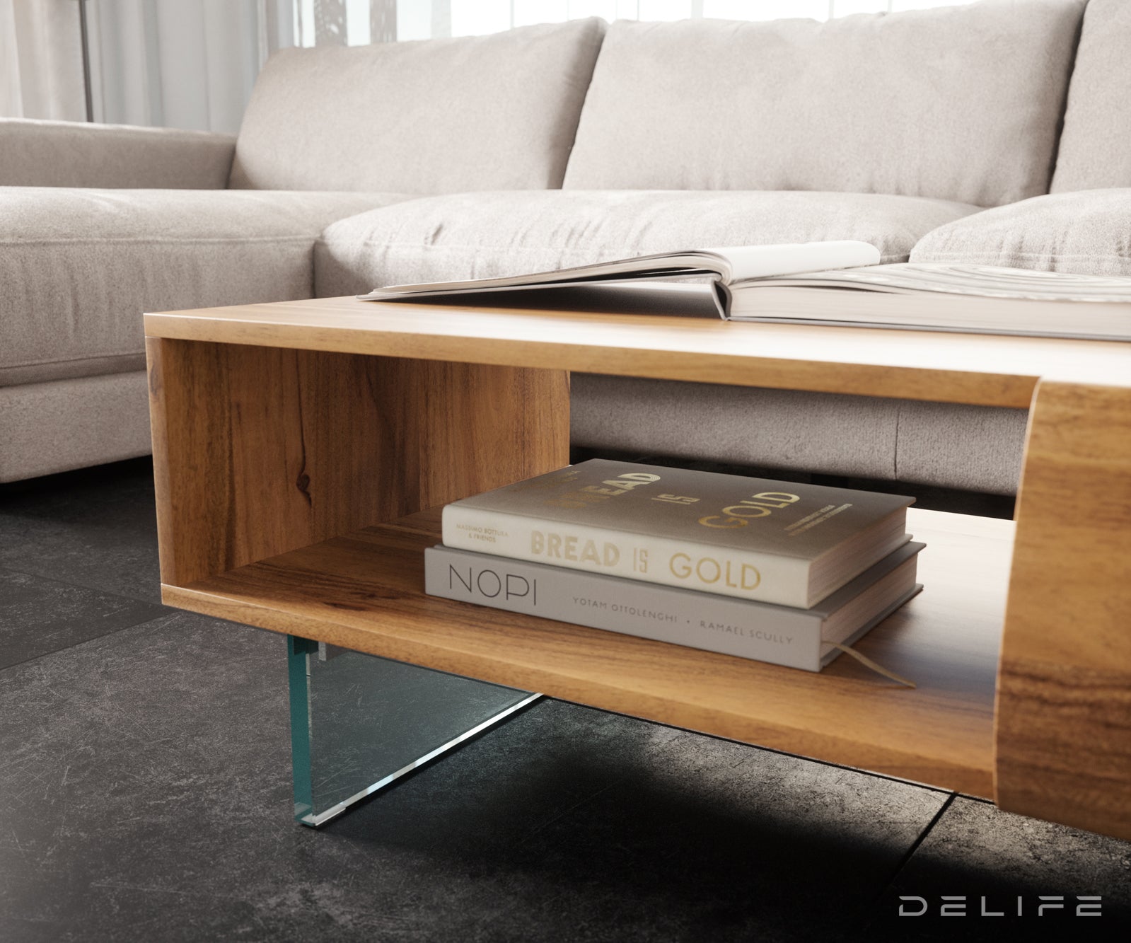 Nova klubska mizica Live-Edge, material: akacija