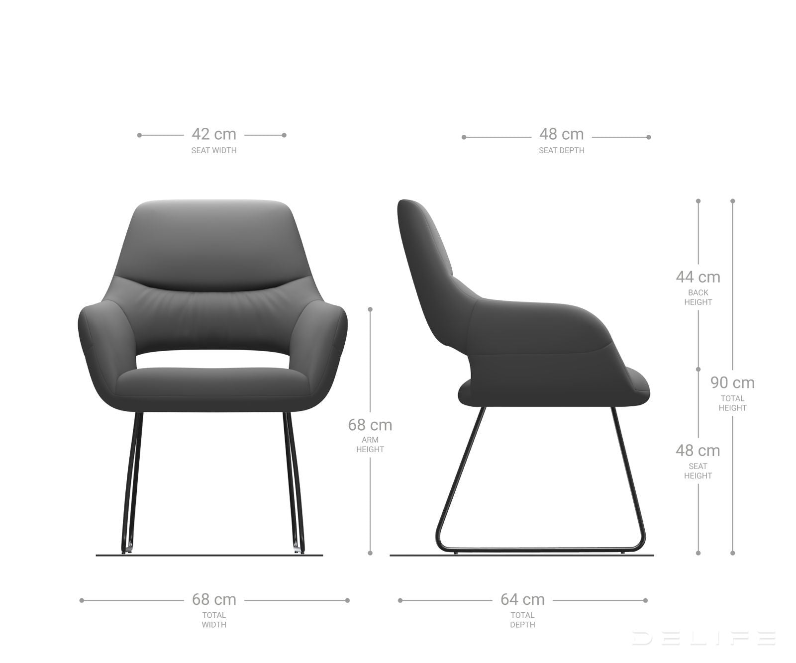 Jedilni stol Yago, Material: Mikrofibra