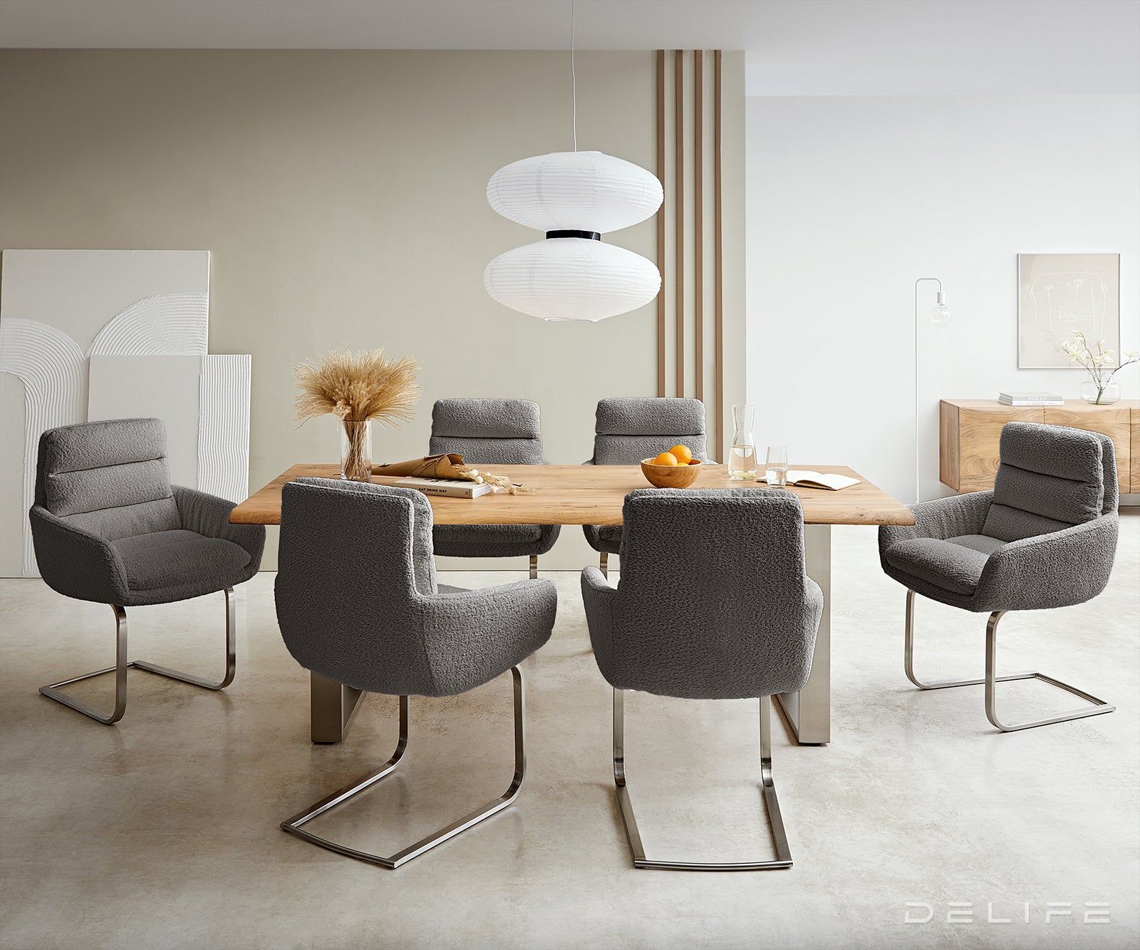 Jedilni stol Abelia z nasloni za roke, Material: Bukle