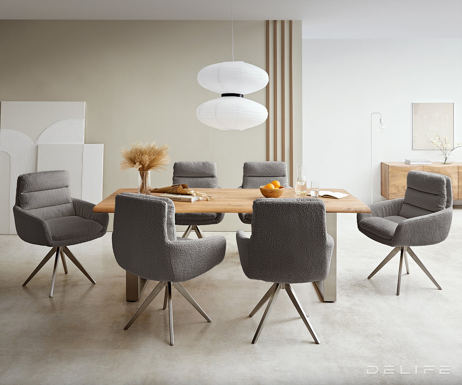 Jedilni stol Abelia z nasloni za roke, Material: Bukle