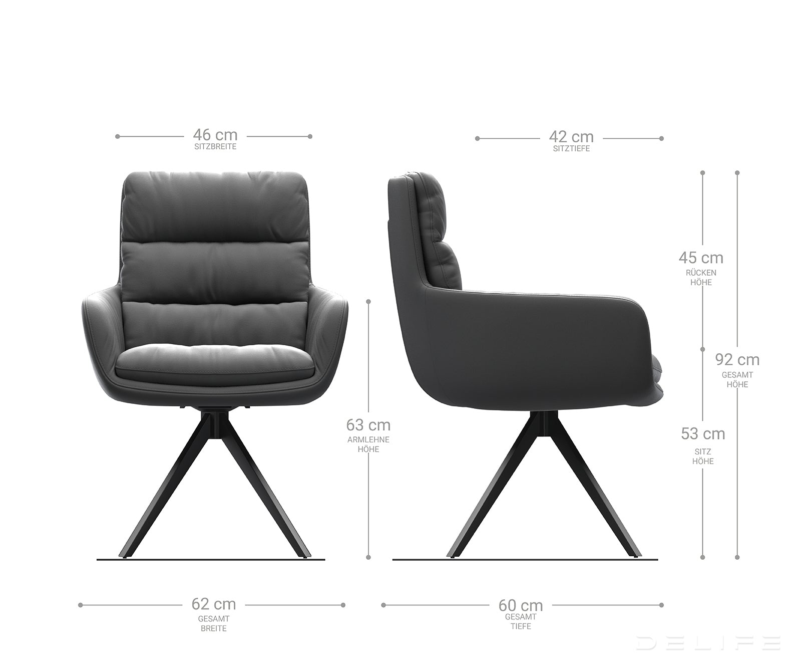 Jedilni stol Abelia z nasloni za roke, Material: Bukle