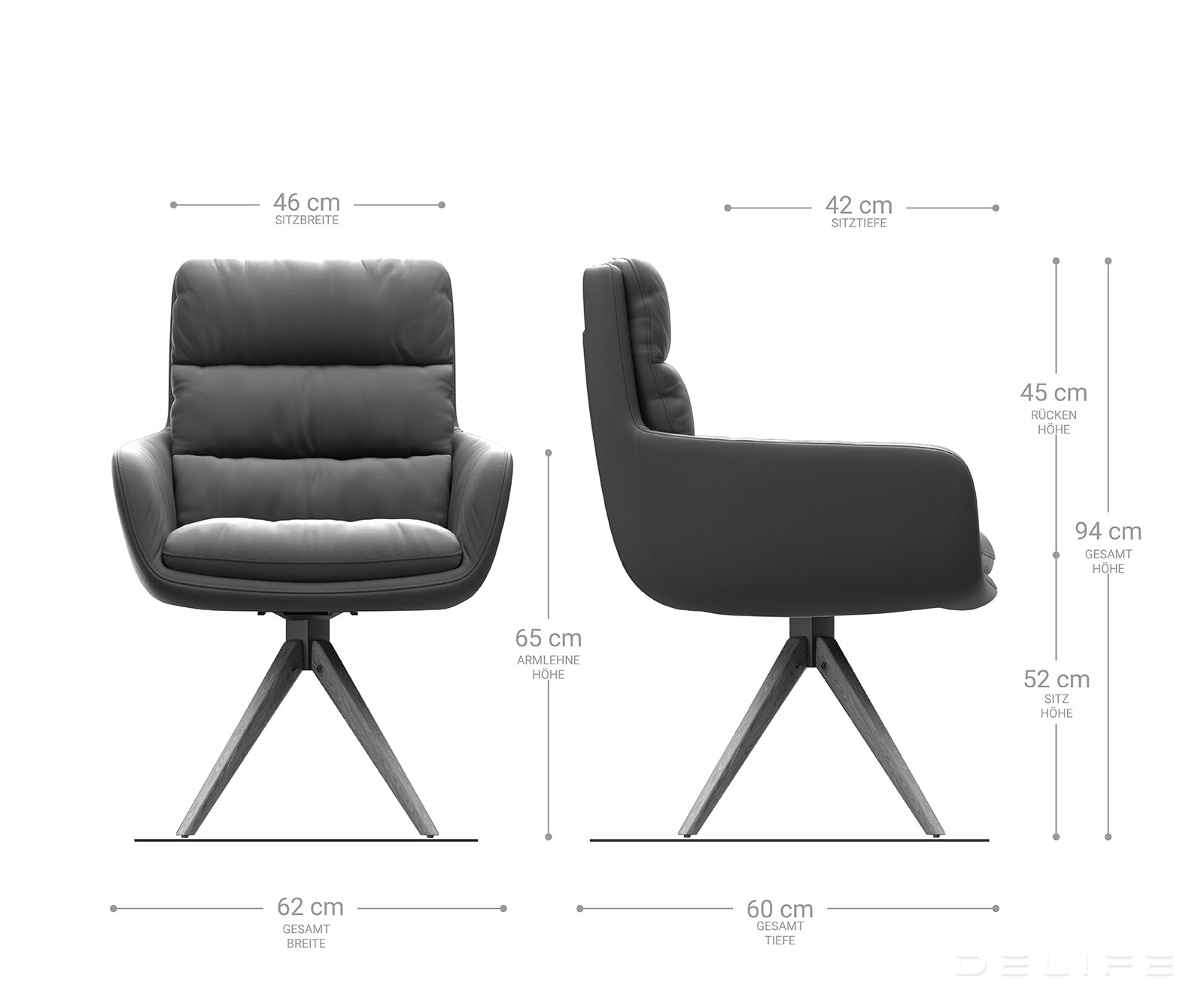 Jedilni stol Abelia z nasloni za roke, Material: Bukle