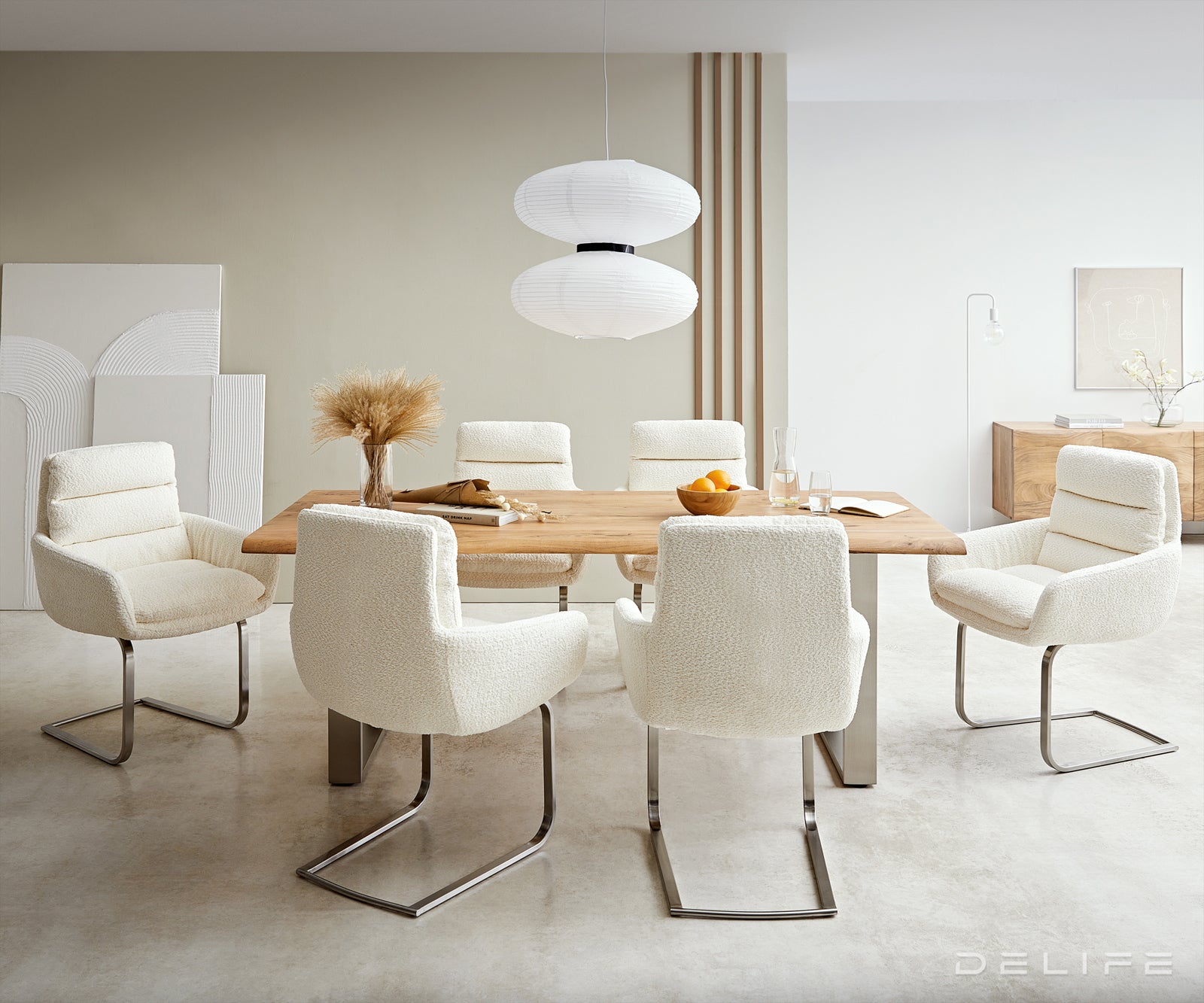 Jedilni stol Abelia z nasloni za roke, Material: Bukle