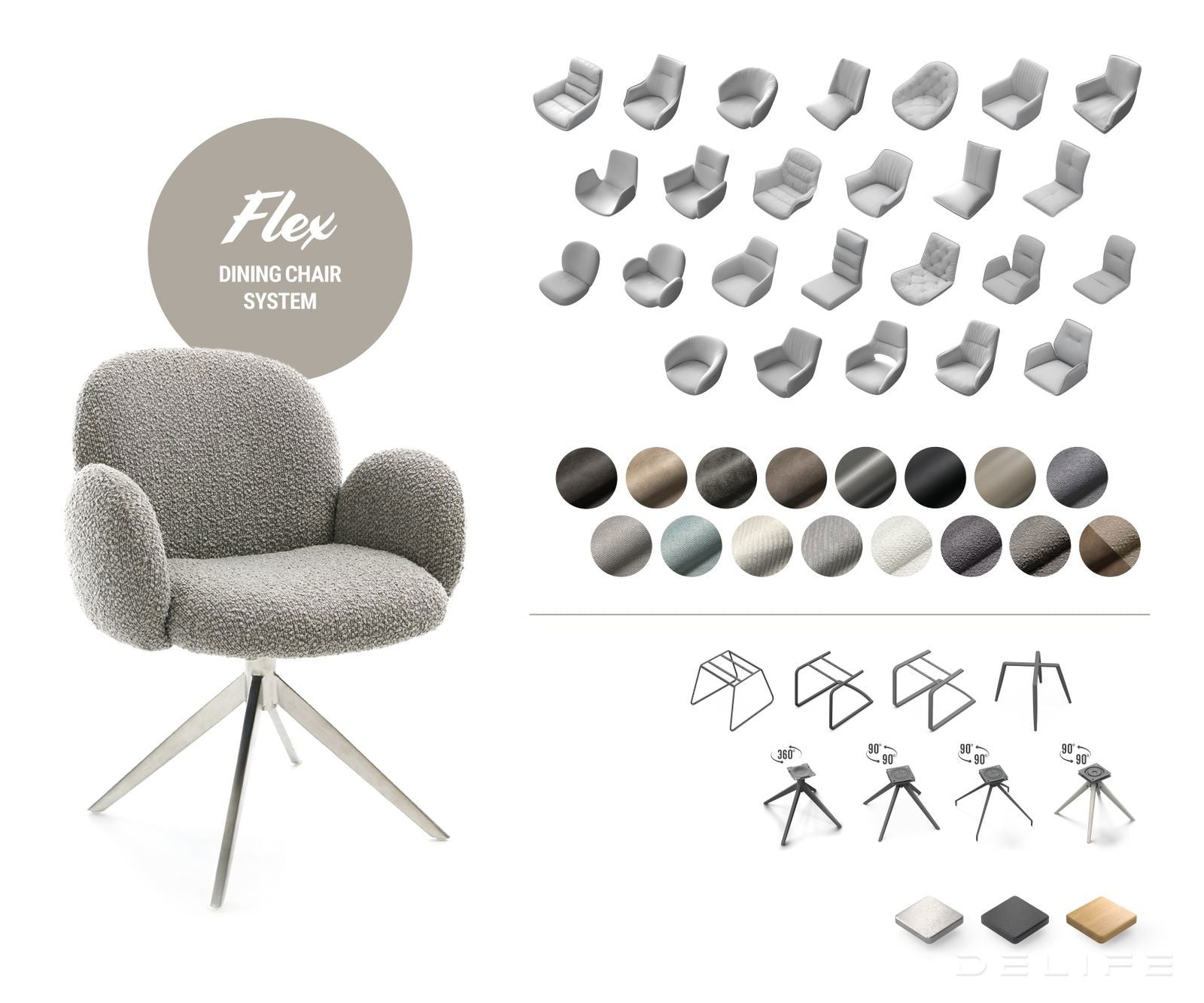 Jedilni stol Abelia z nasloni za roke, Material: Bukle