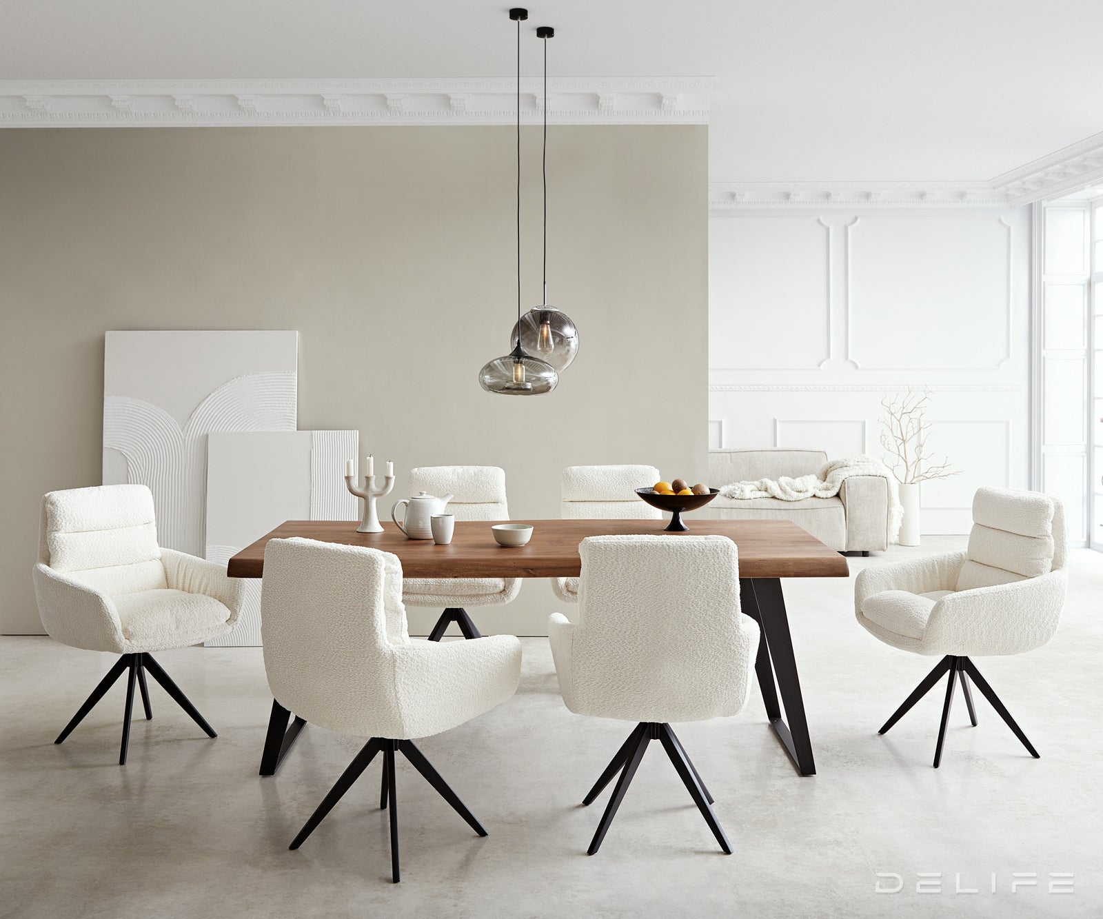 Jedilni stol Abelia z nasloni za roke, Material: Bukle