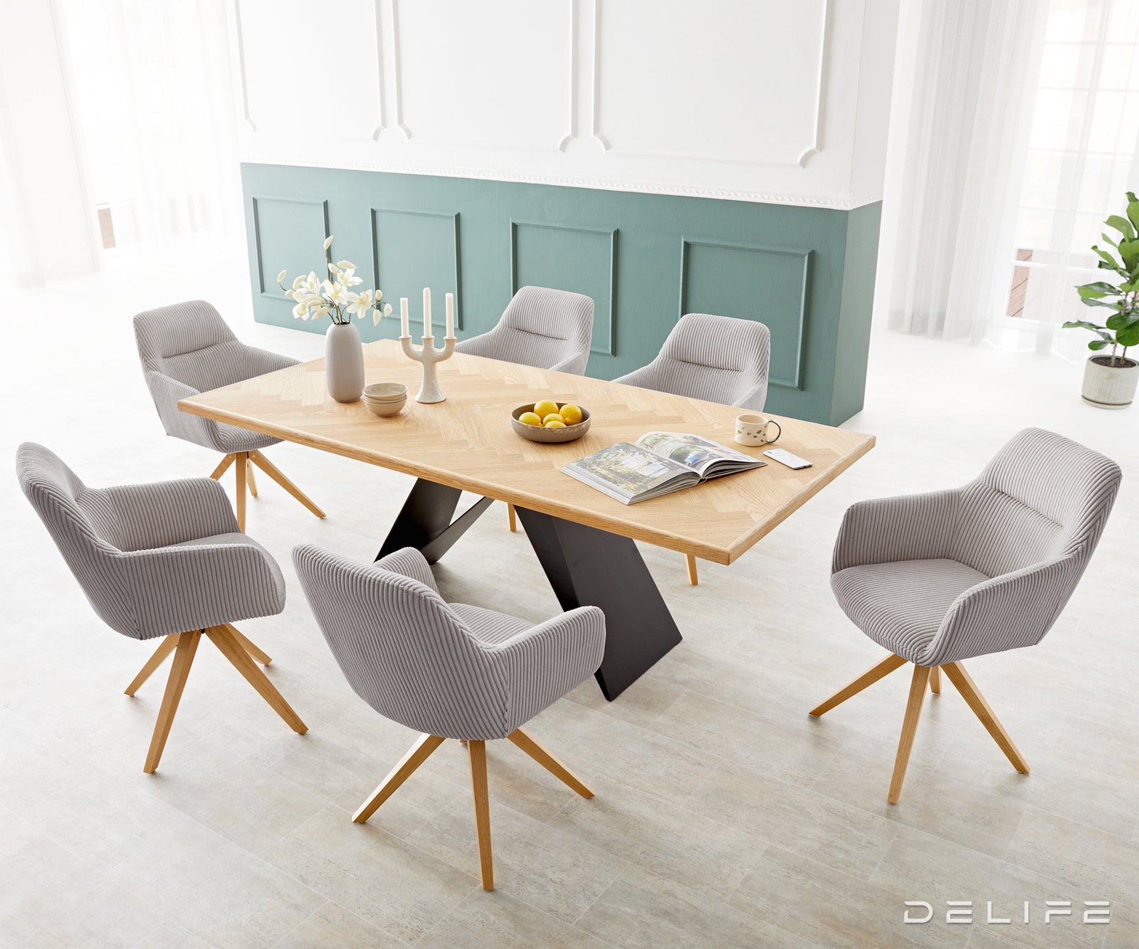 Jedilni stol Pejo, Material: Rebrasta tkanina