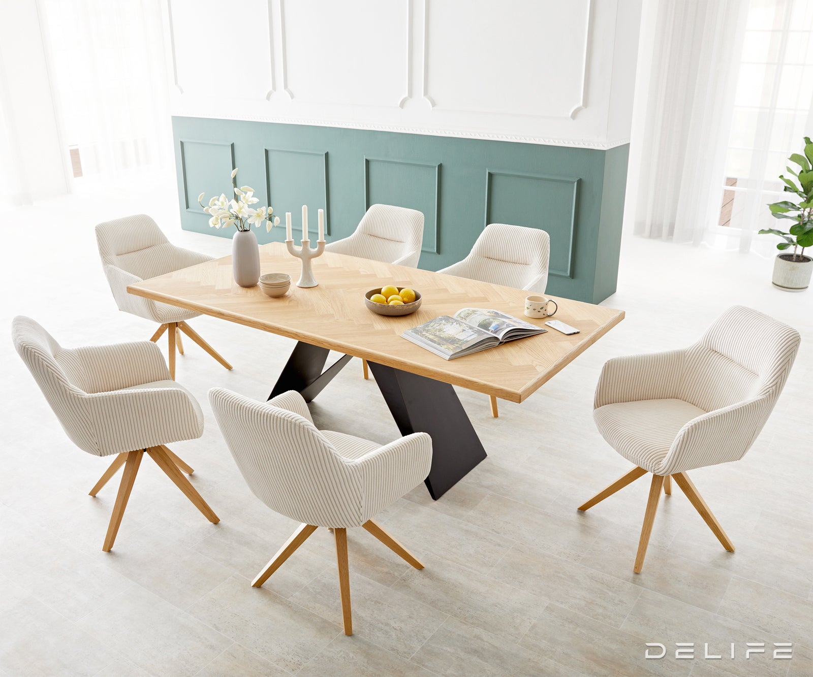 Jedilni stol Pejo, Material: Rebrasta tkanina