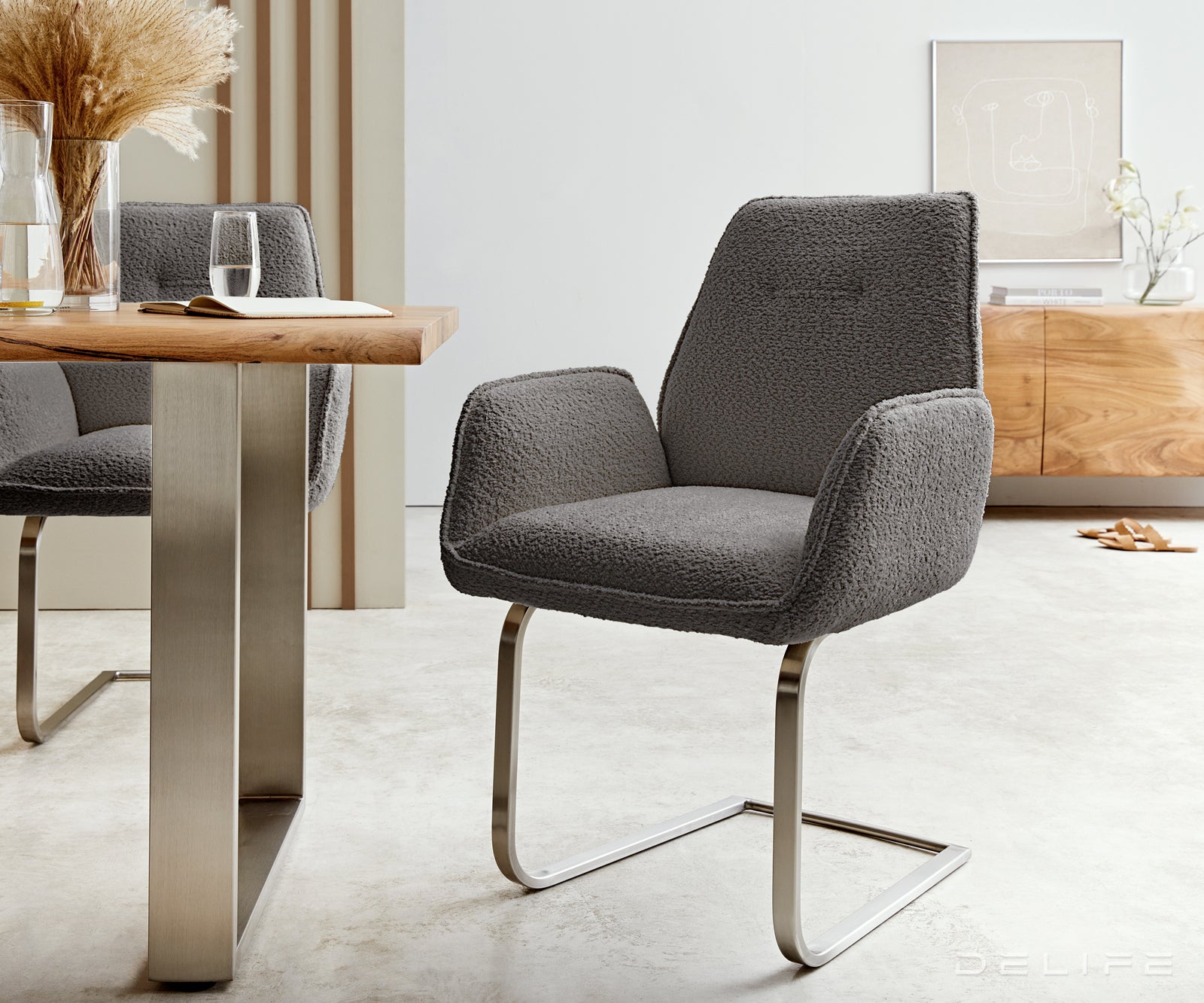 Jedilni stol Zoa, Material: Bukle tkanina