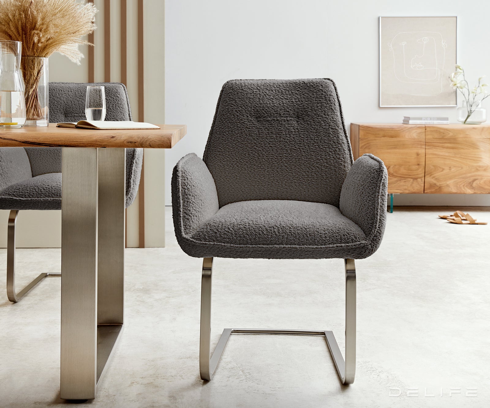 Jedilni stol Zoa, Material: Bukle tkanina