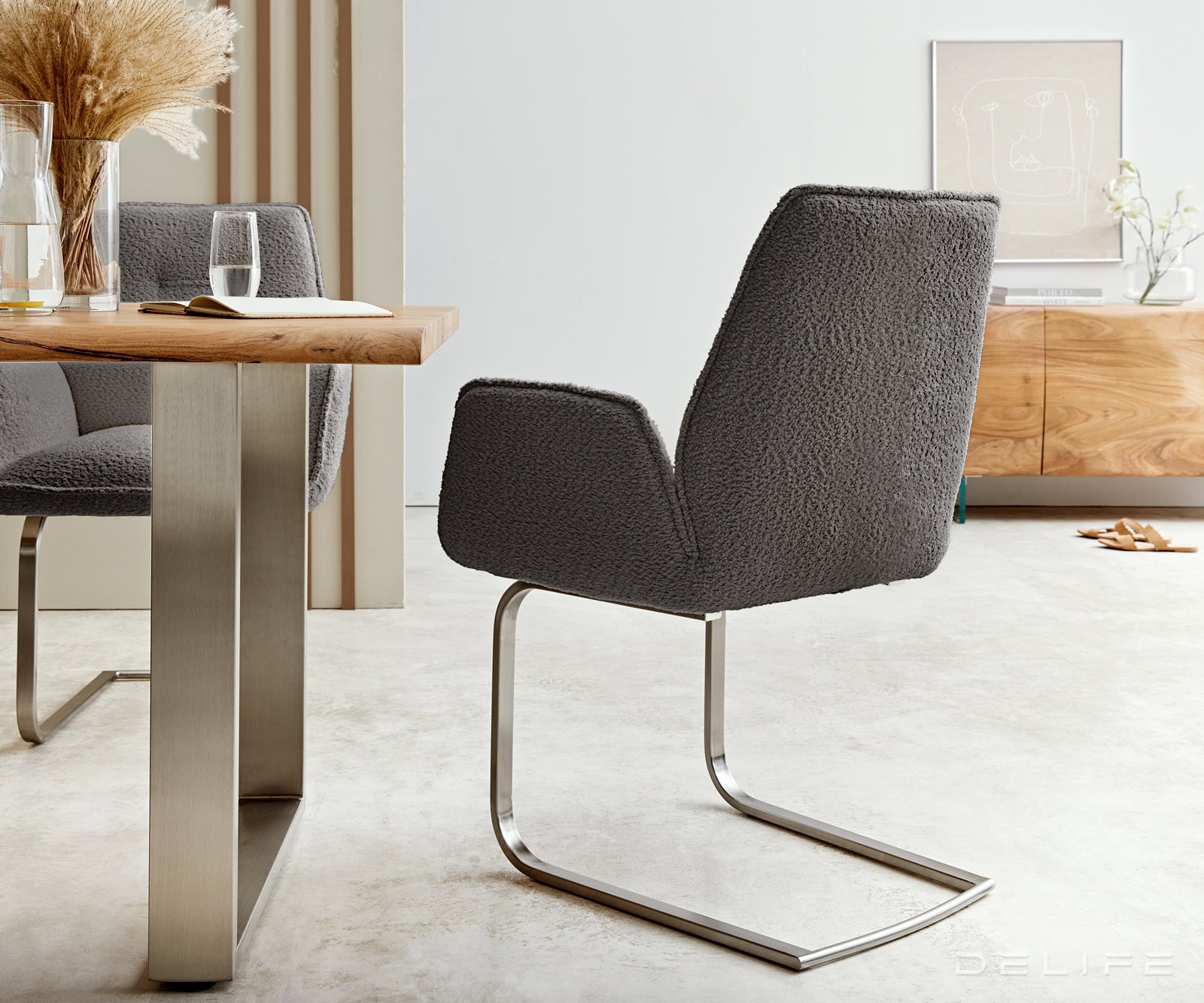 Jedilni stol Zoa, Material: Bukle tkanina