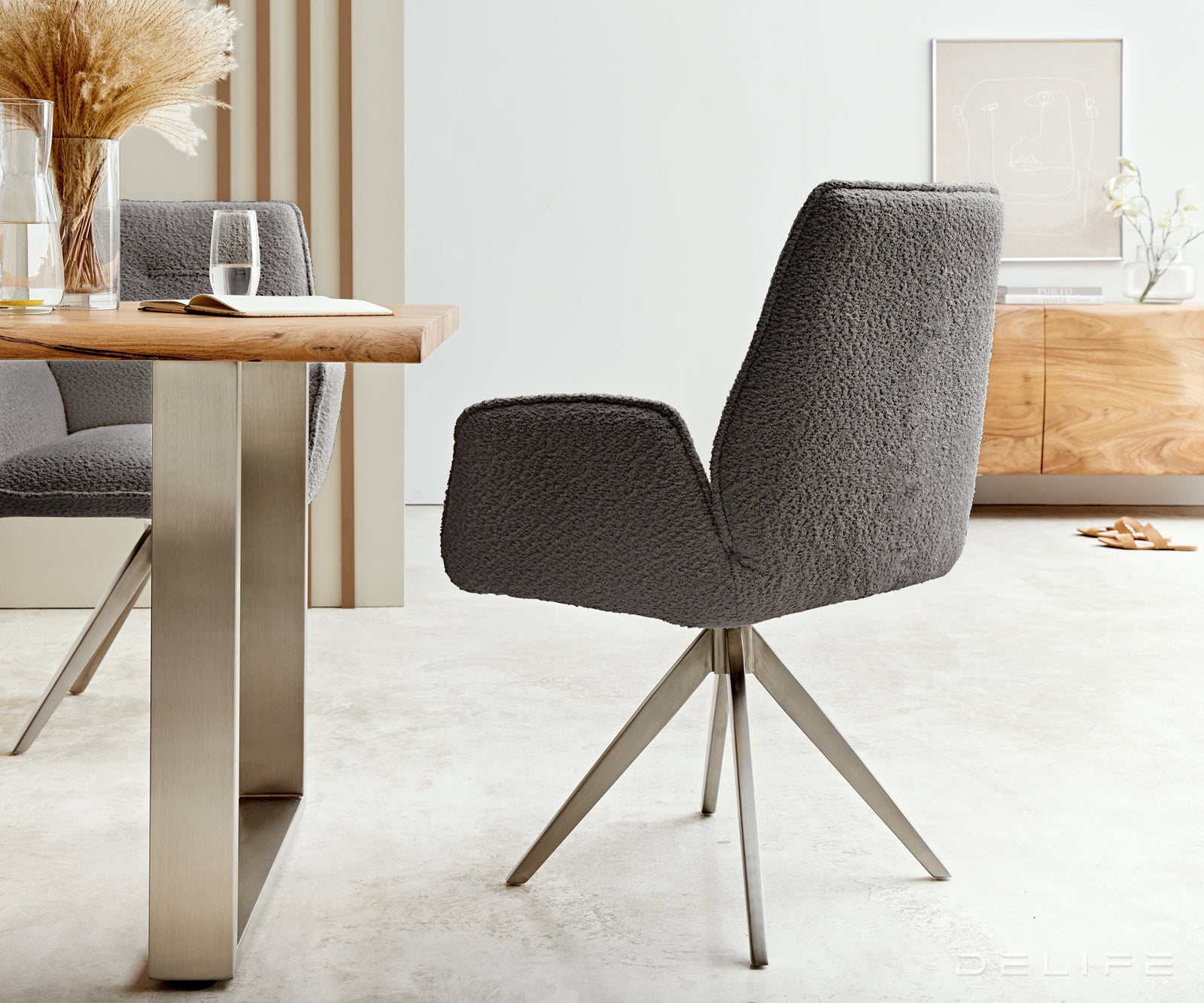 Jedilni stol Zoa, Material: Bukle tkanina