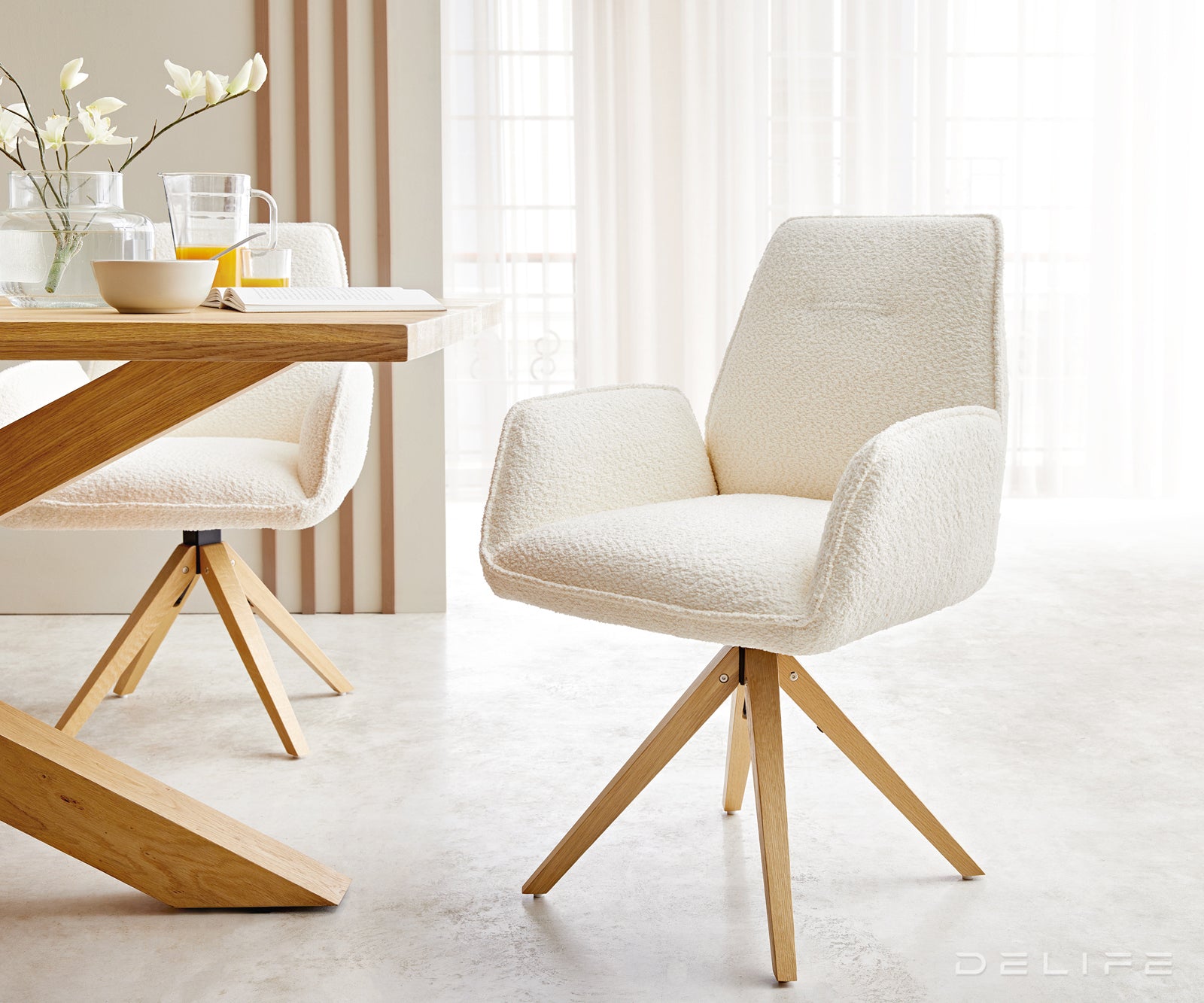 Jedilni stol Zoa, Material: Bukle tkanina