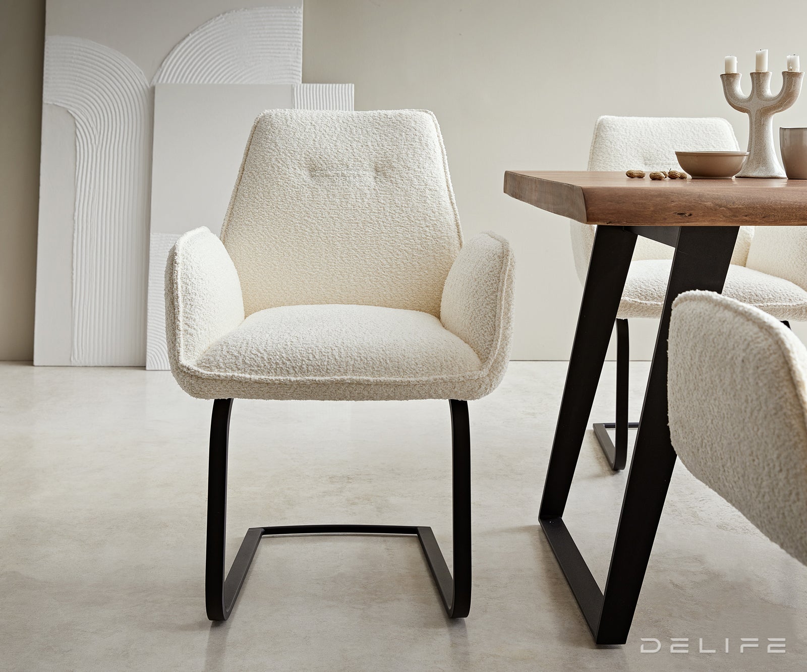 Jedilni stol Zoa, Material: Bukle tkanina