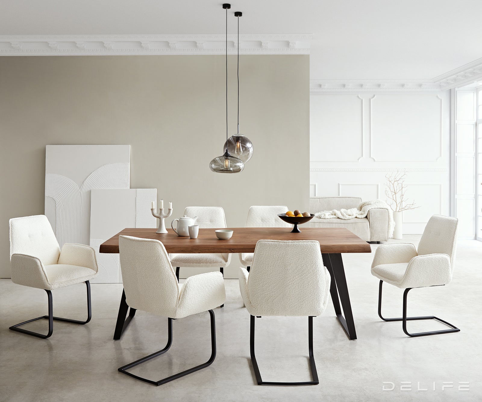 Jedilni stol Zoa, Material: Bukle tkanina