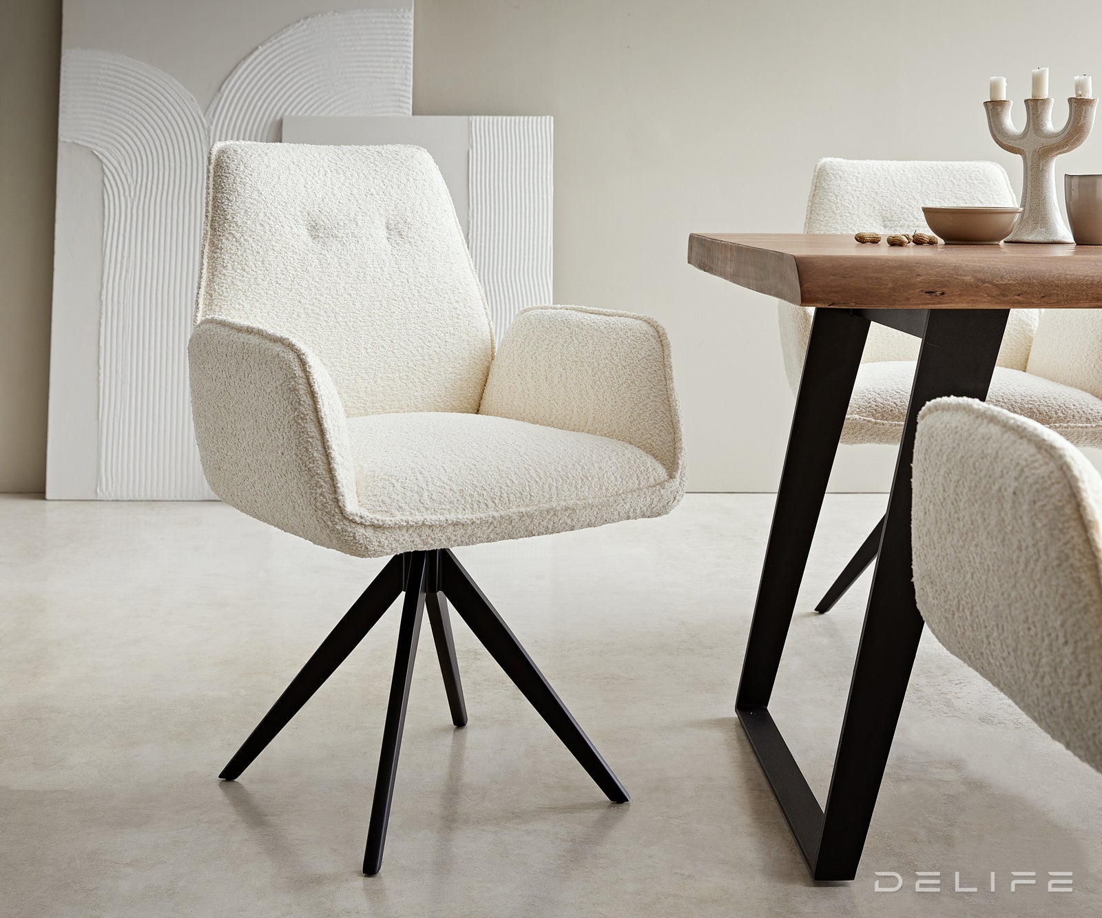 Jedilni stol Zoa, Material: Bukle tkanina