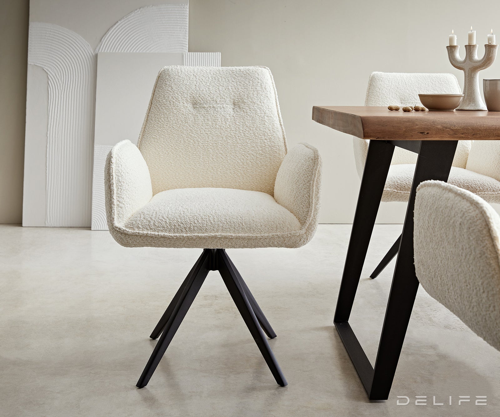 Jedilni stol Zoa, Material: Bukle tkanina