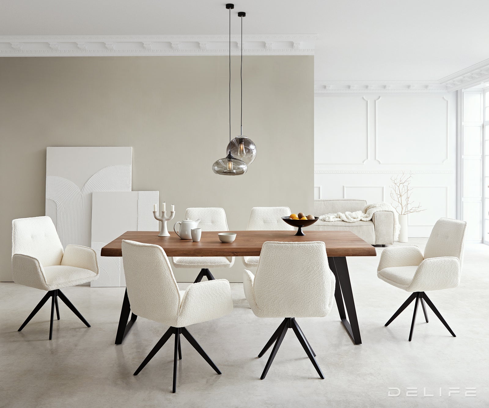 Jedilni stol Zoa, Material: Bukle tkanina