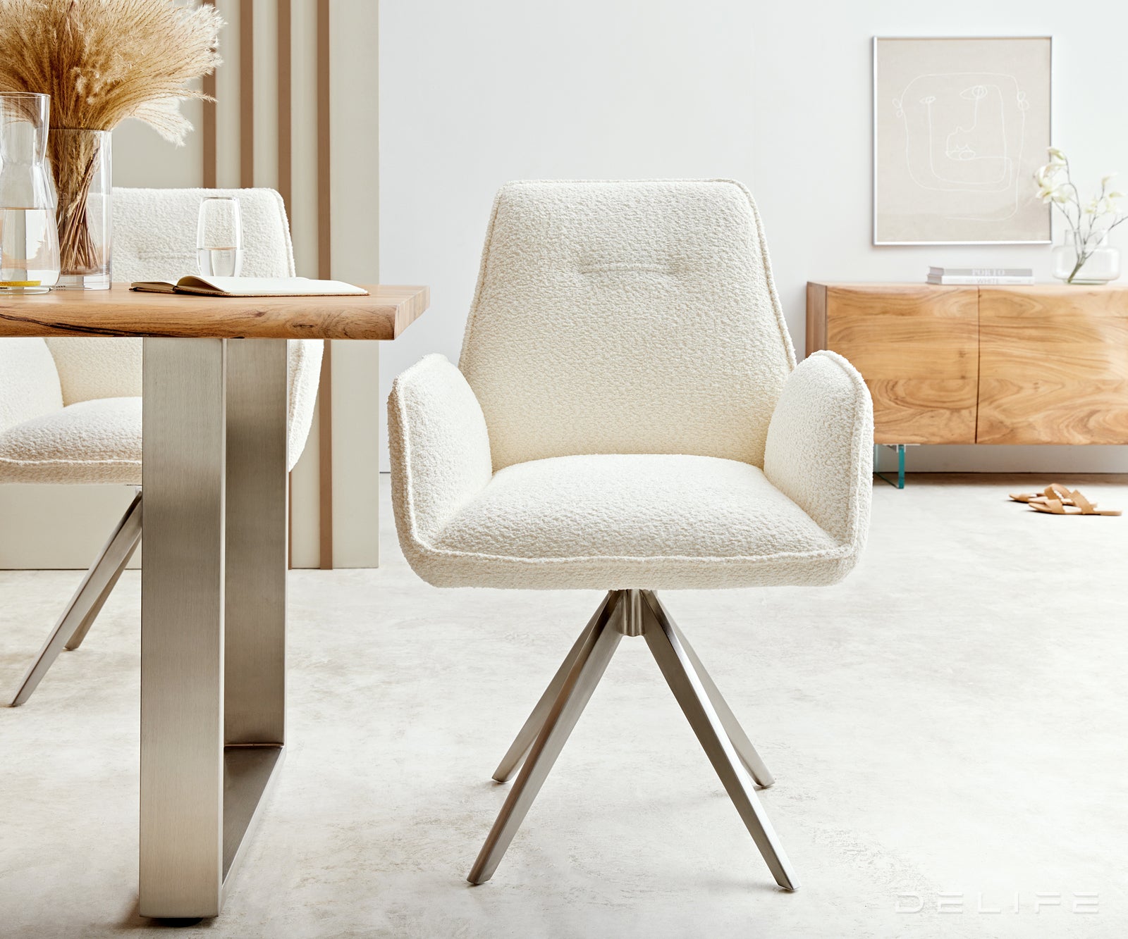 Jedilni stol Zoa, Material: Bukle tkanina