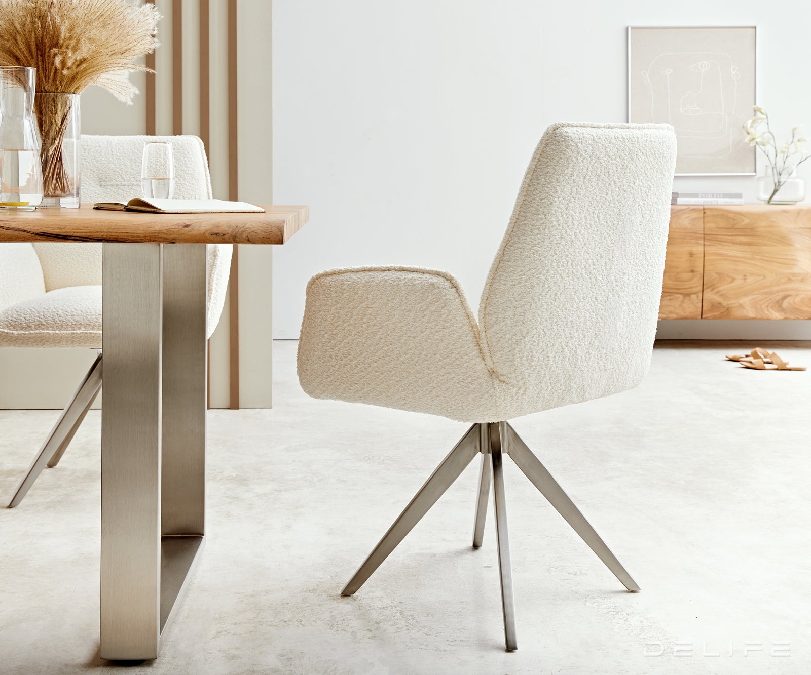 Jedilni stol Zoa, Material: Bukle tkanina