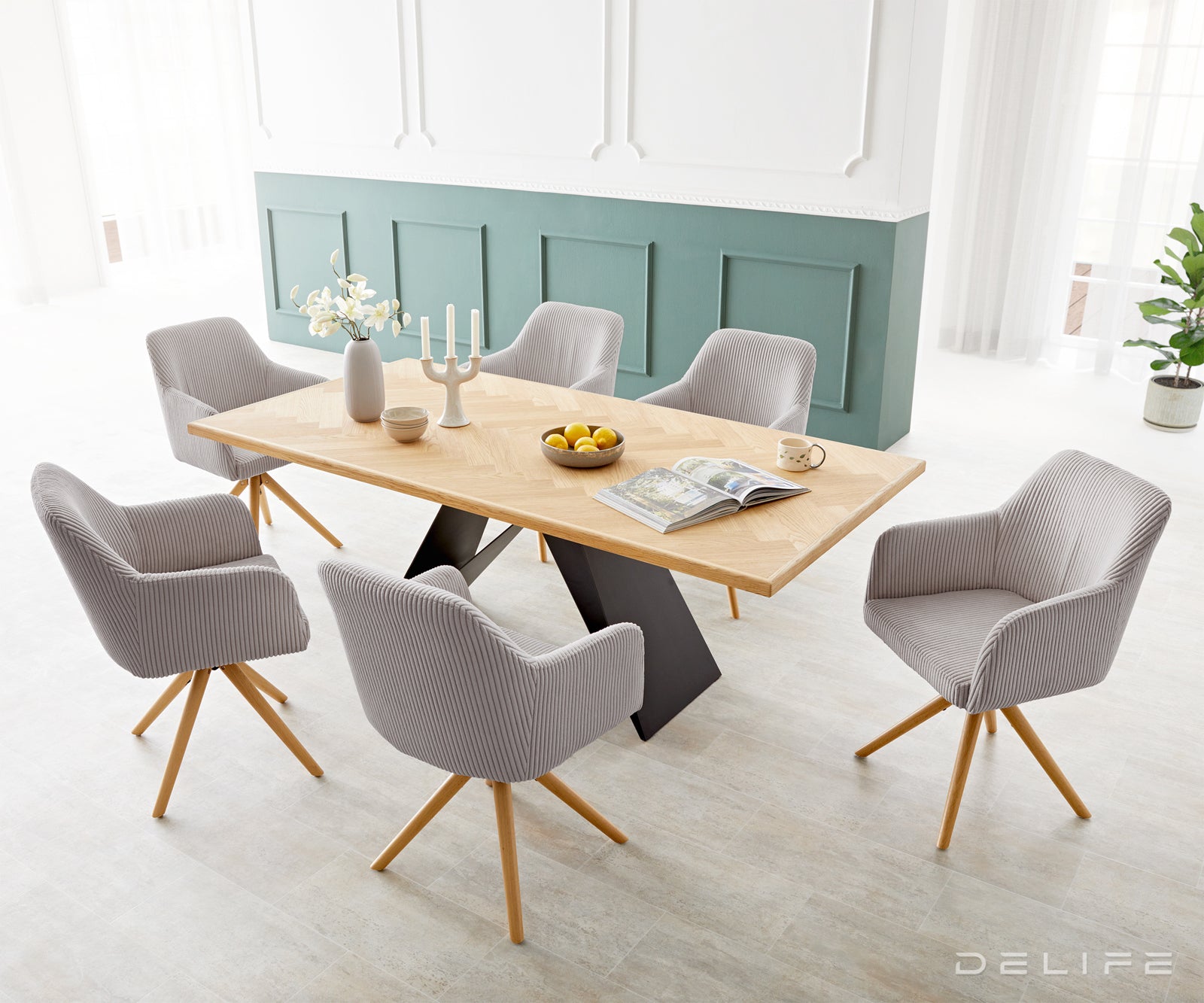 Jedilni stol Greg, Material: Rebrasta tkanina