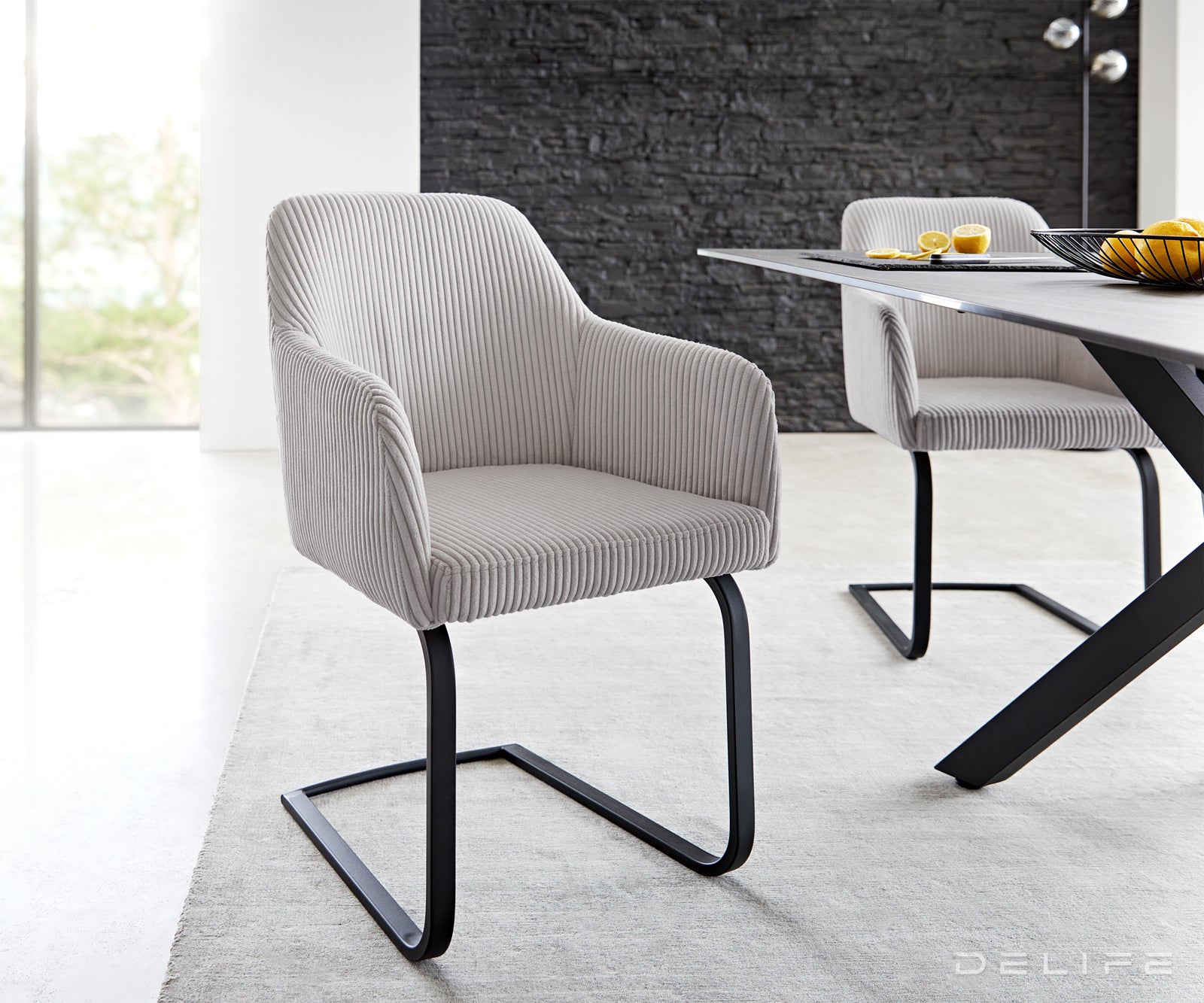 Jedilni stol Greg, Material: Rebrasta tkanina