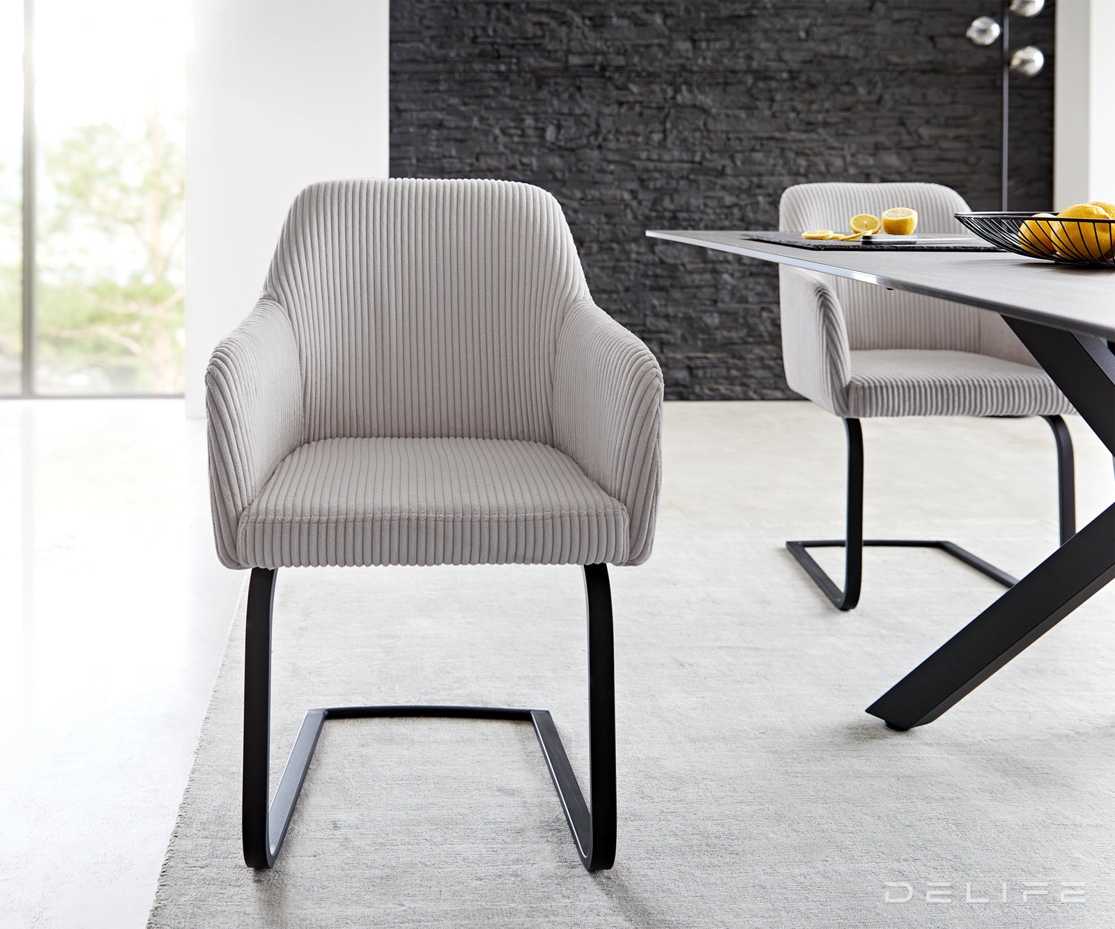 Jedilni stol Greg, Material: Rebrasta tkanina