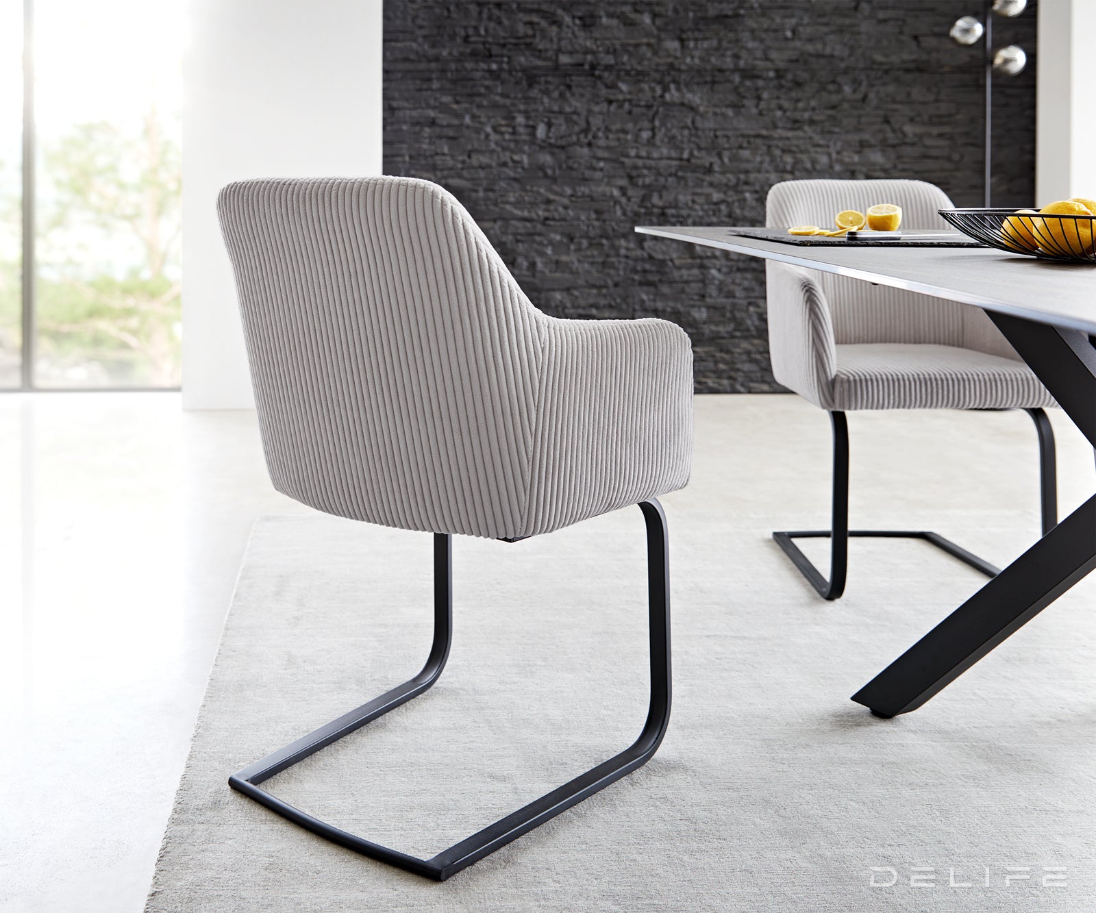 Jedilni stol Greg, Material: Rebrasta tkanina