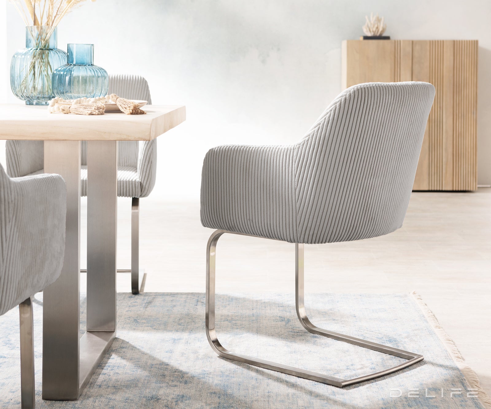 Jedilni stol Greg, Material: Rebrasta tkanina