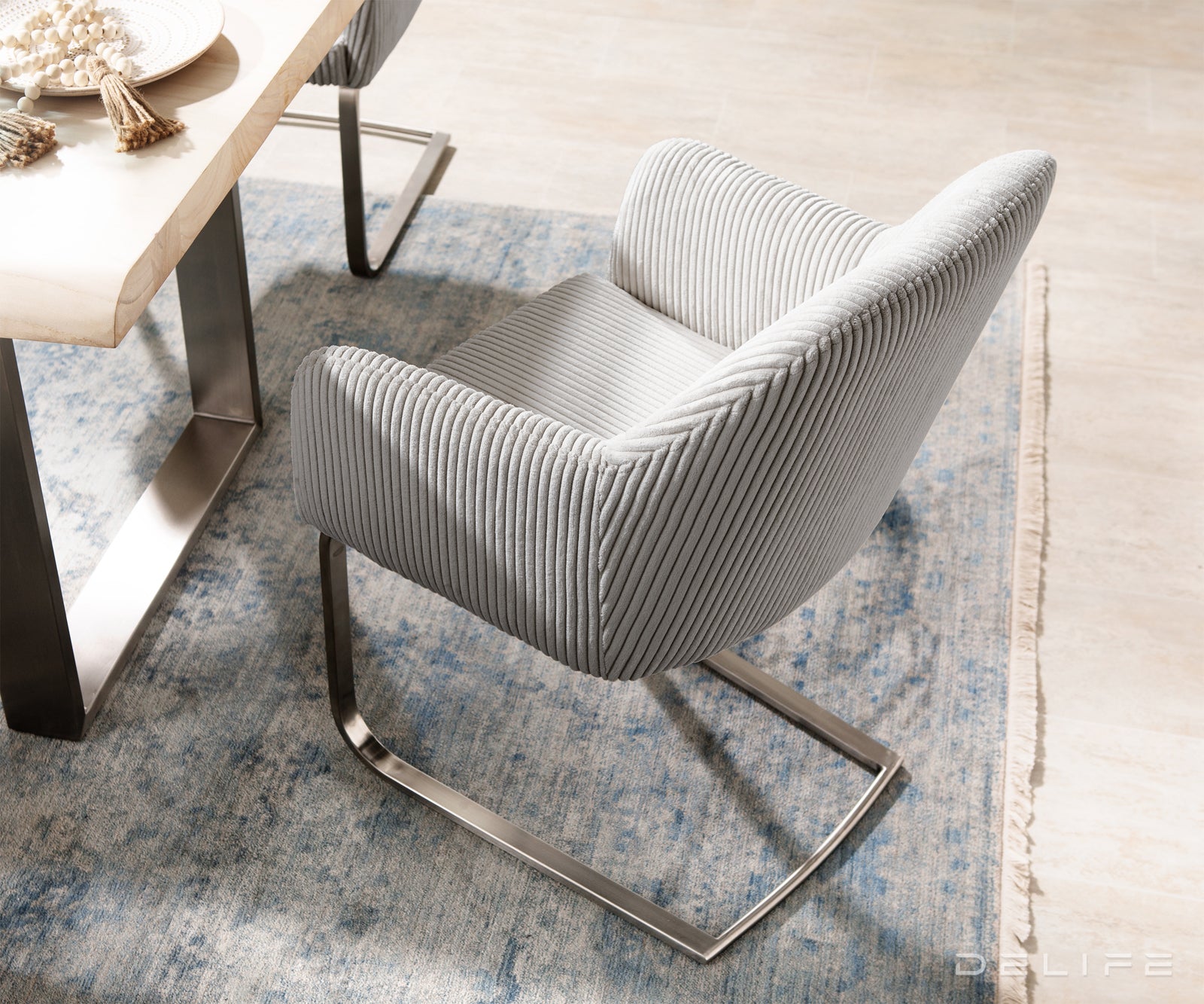 Jedilni stol Greg, Material: Rebrasta tkanina