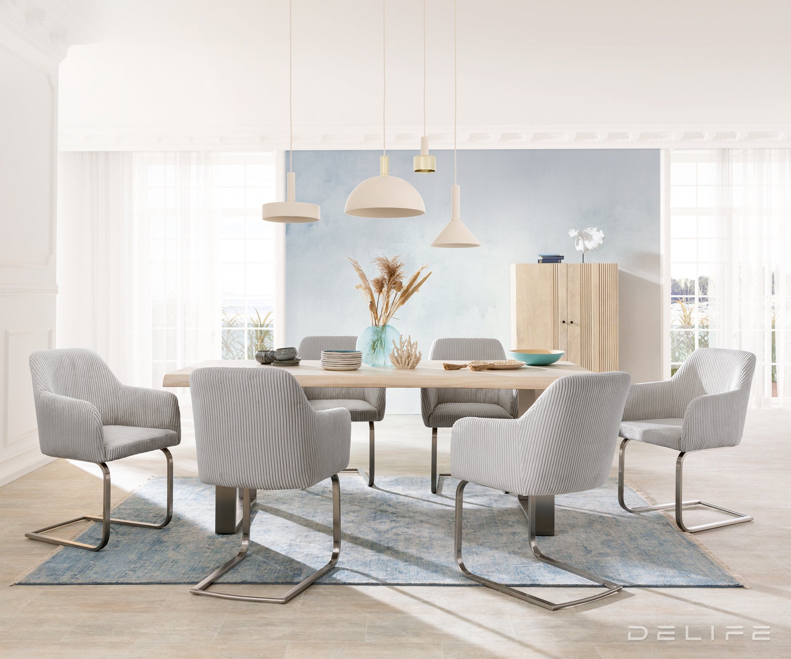 Jedilni stol Greg, Material: Rebrasta tkanina