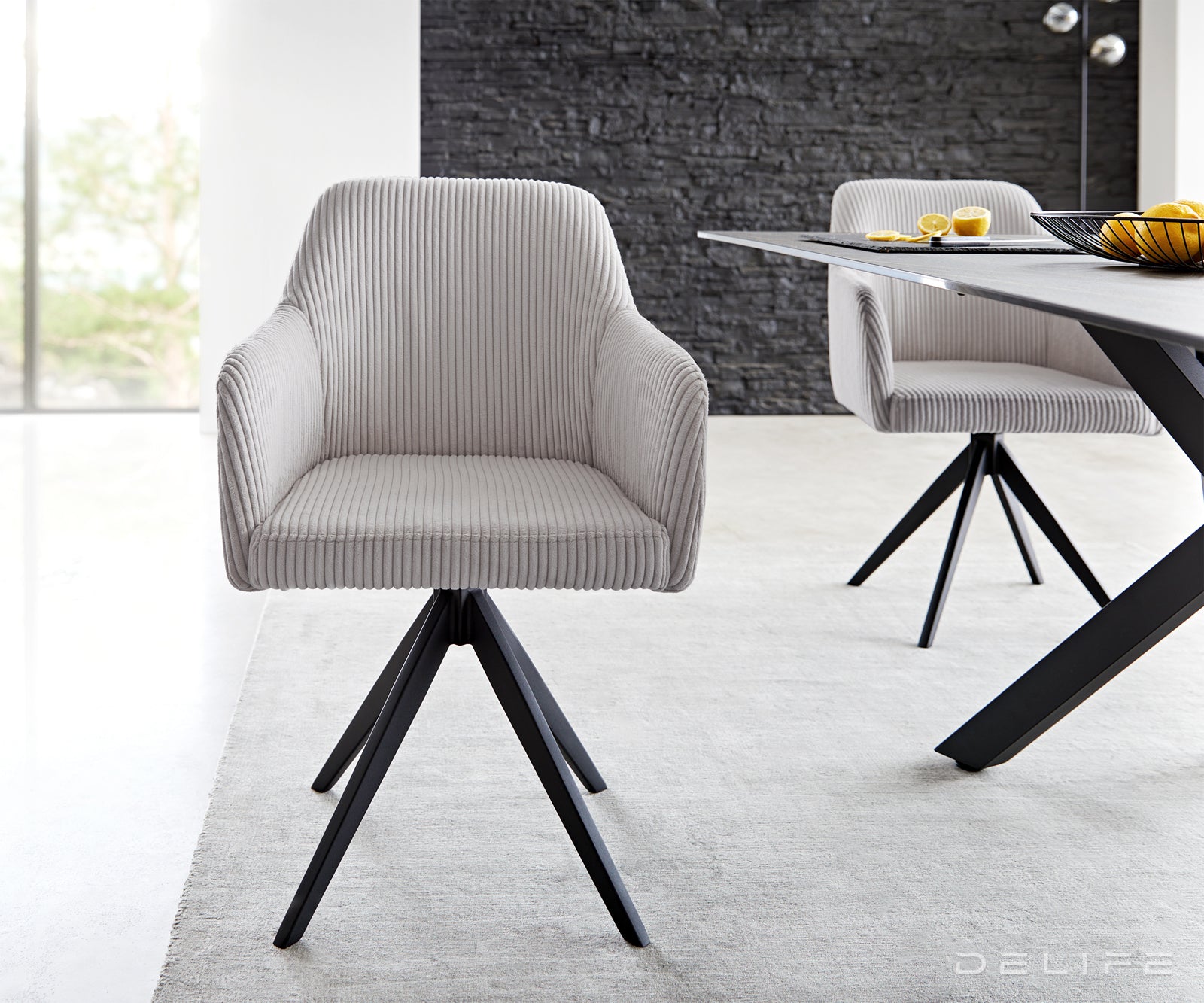 Jedilni stol Greg, Material: Rebrasta tkanina