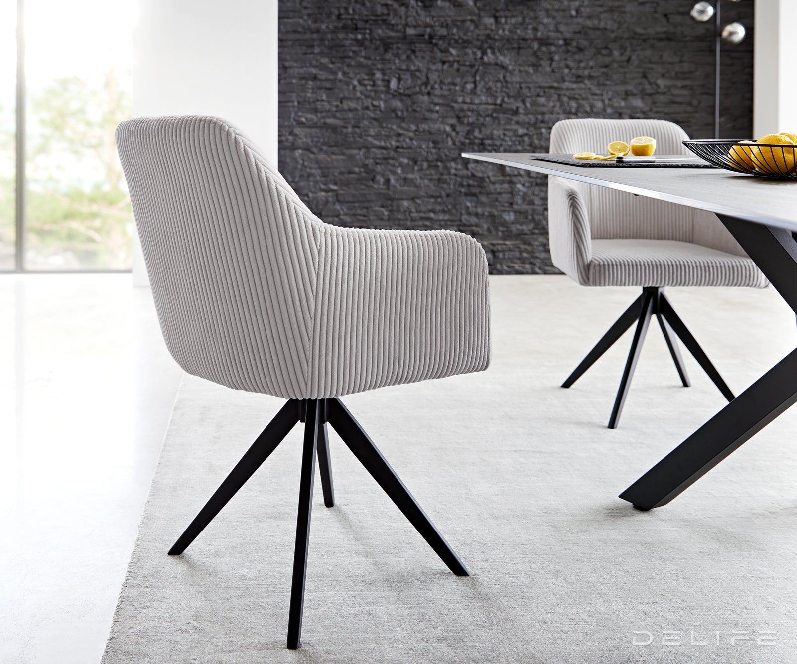 Jedilni stol Greg, Material: Rebrasta tkanina