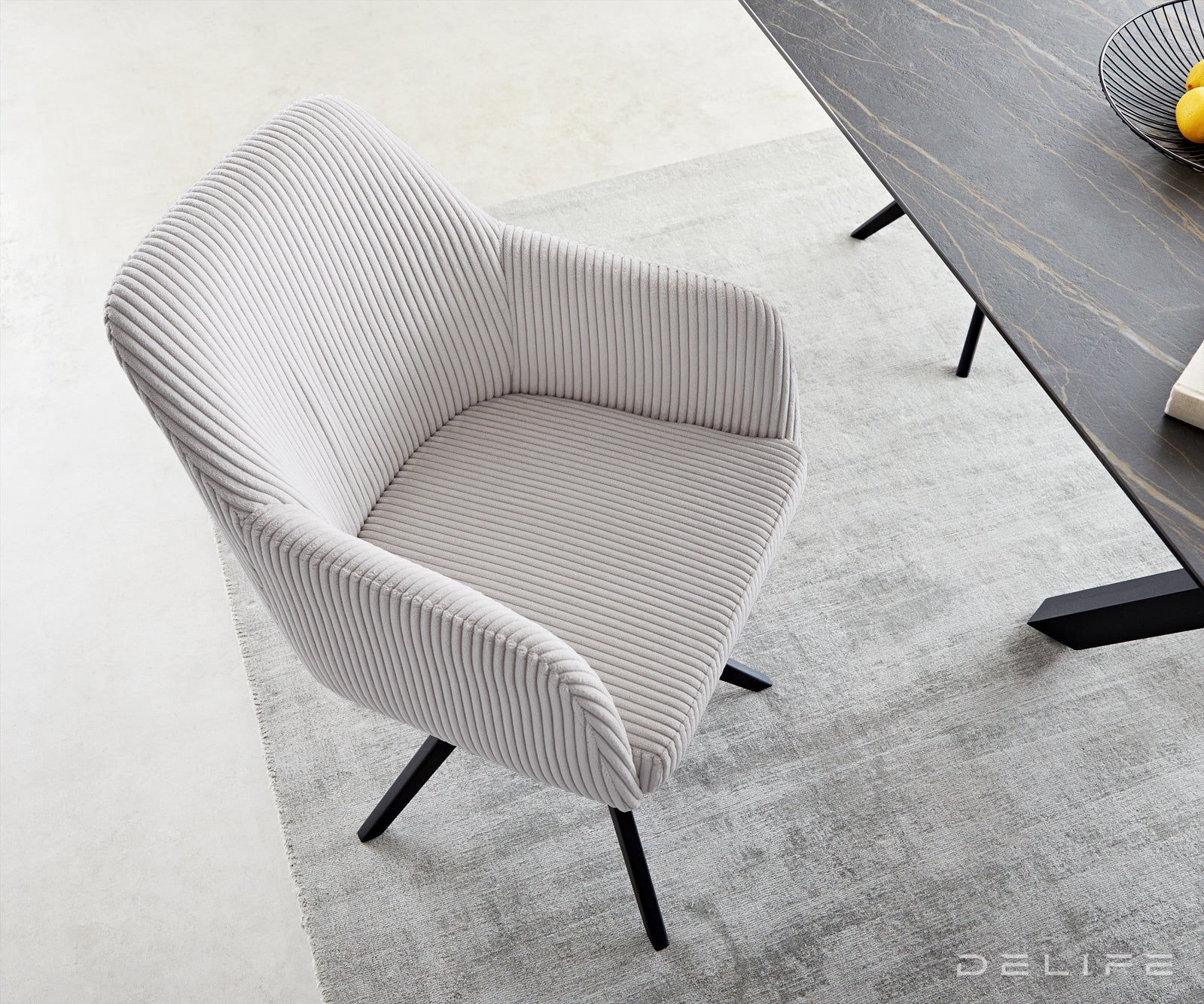 Jedilni stol Greg, Material: Rebrasta tkanina