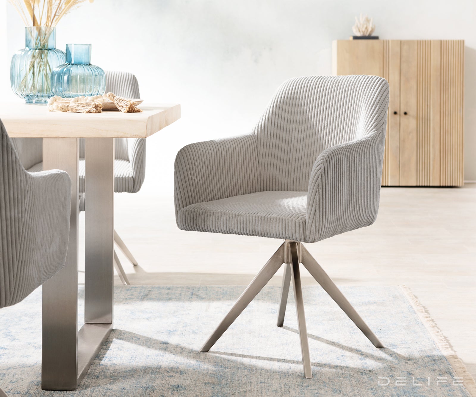 Jedilni stol Greg, Material: Rebrasta tkanina