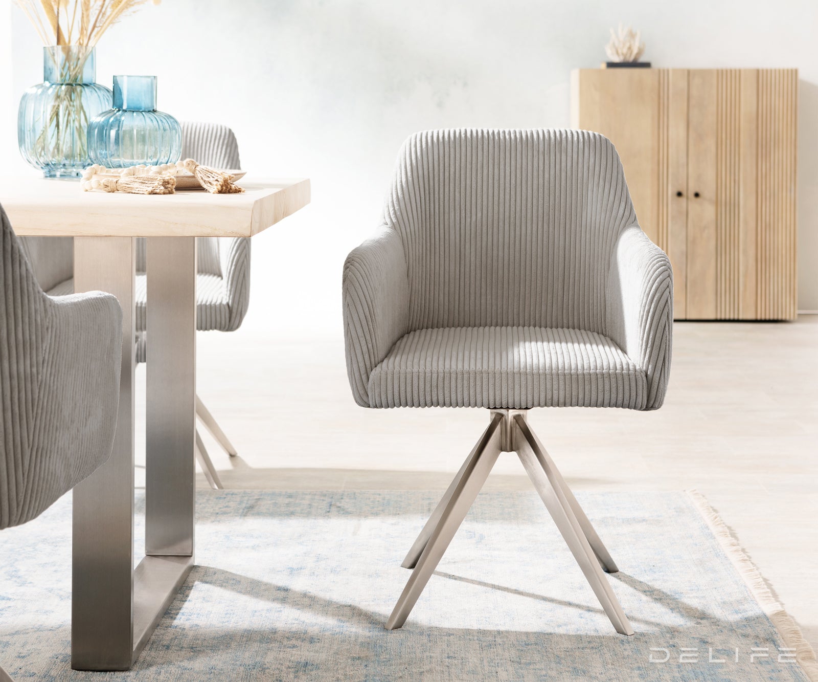 Jedilni stol Greg, Material: Rebrasta tkanina