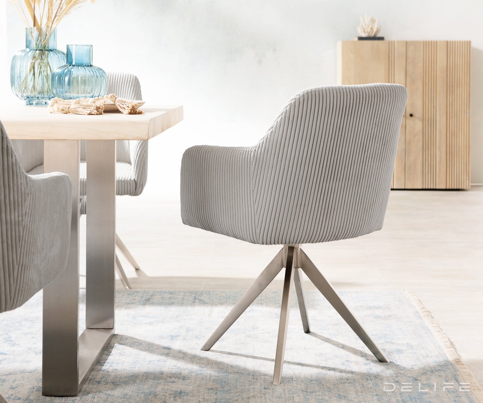 Jedilni stol Greg, Material: Rebrasta tkanina