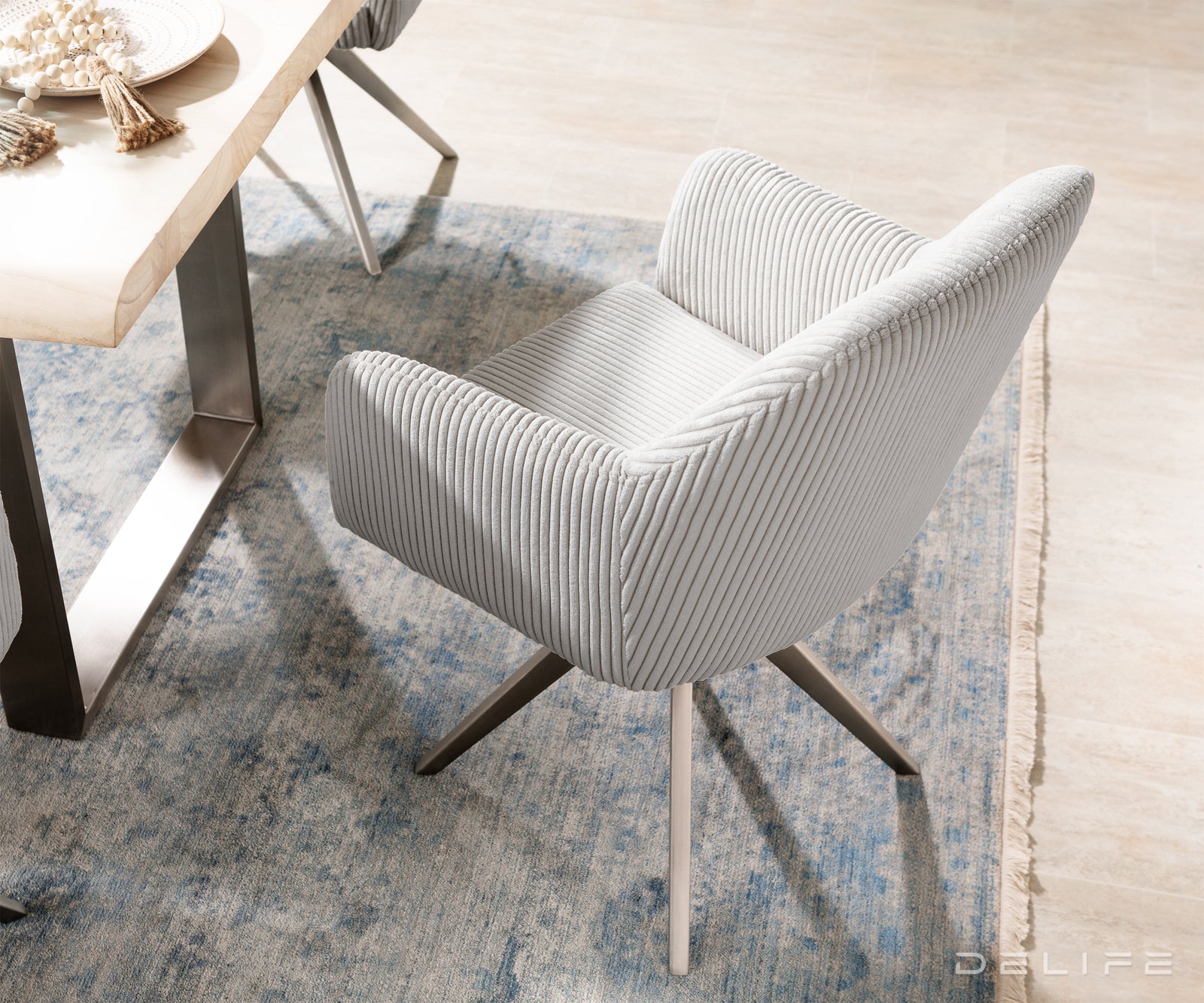 Jedilni stol Greg, Material: Rebrasta tkanina